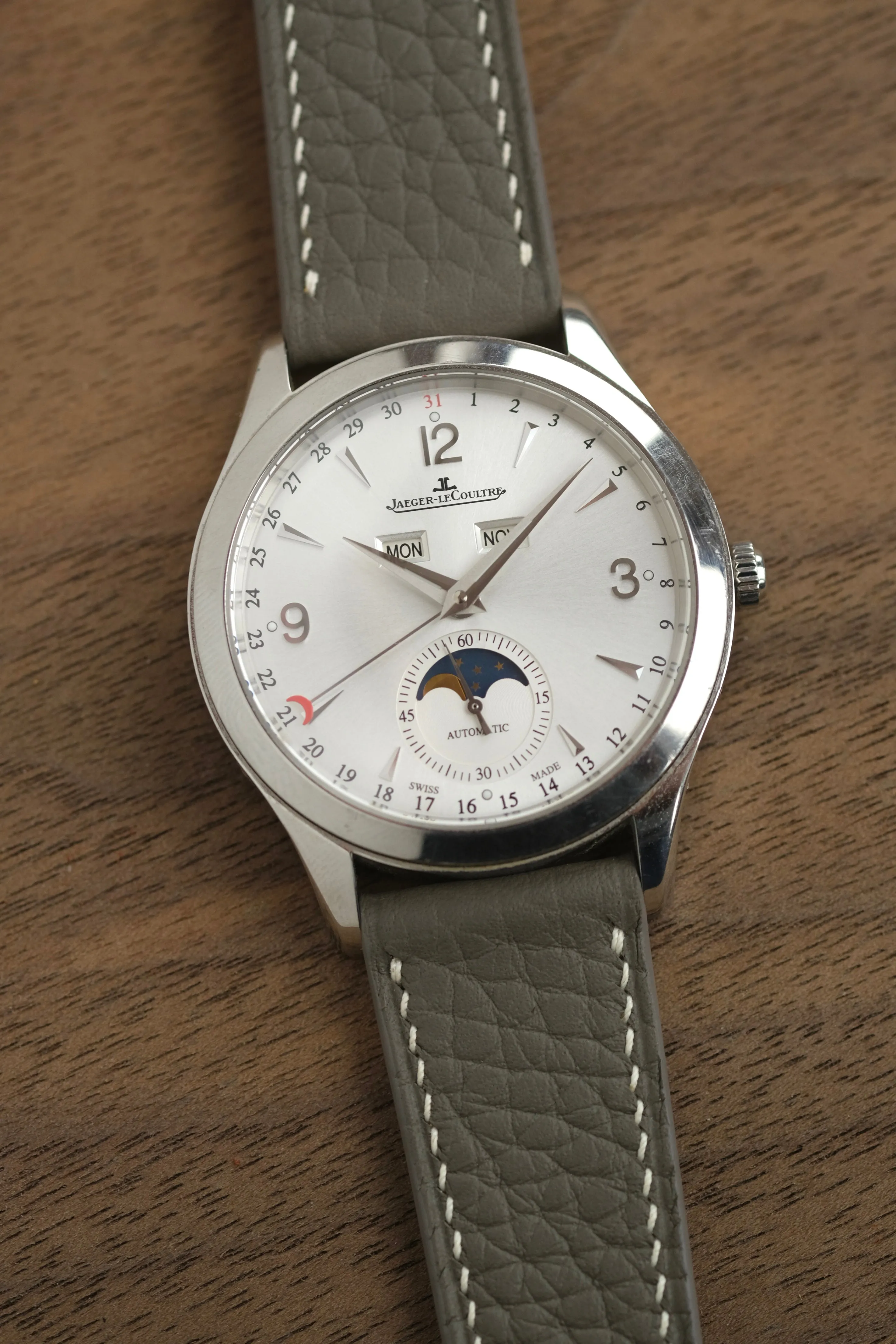 Grey Shrunken Calf Leather Strap