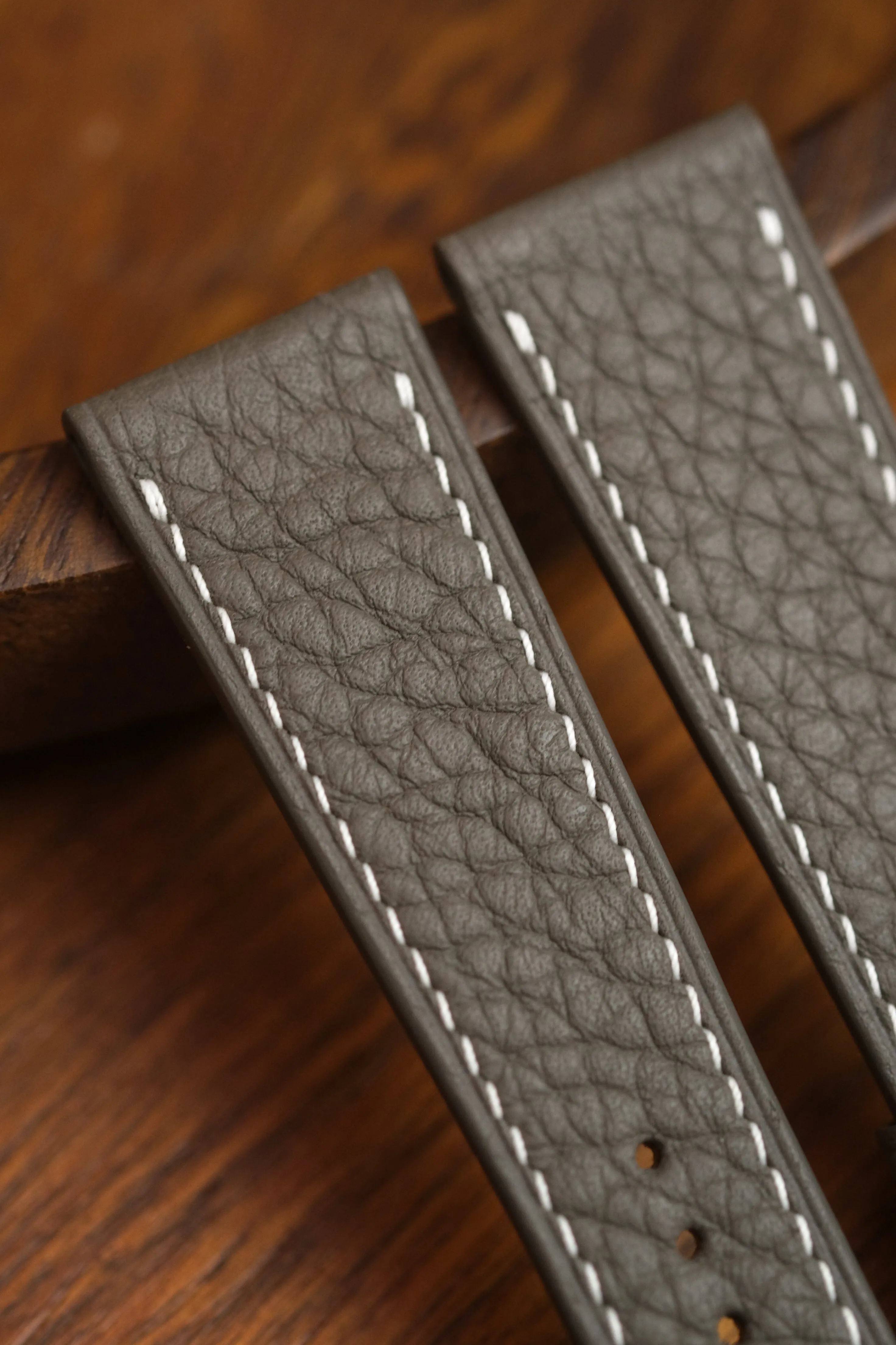 Grey Shrunken Calf Leather Strap