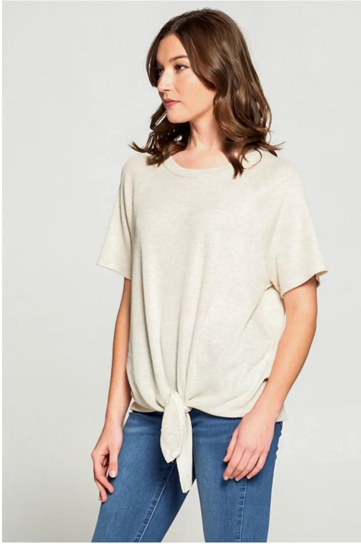 Hadleigh Drop Shoulder Top with Knot Front