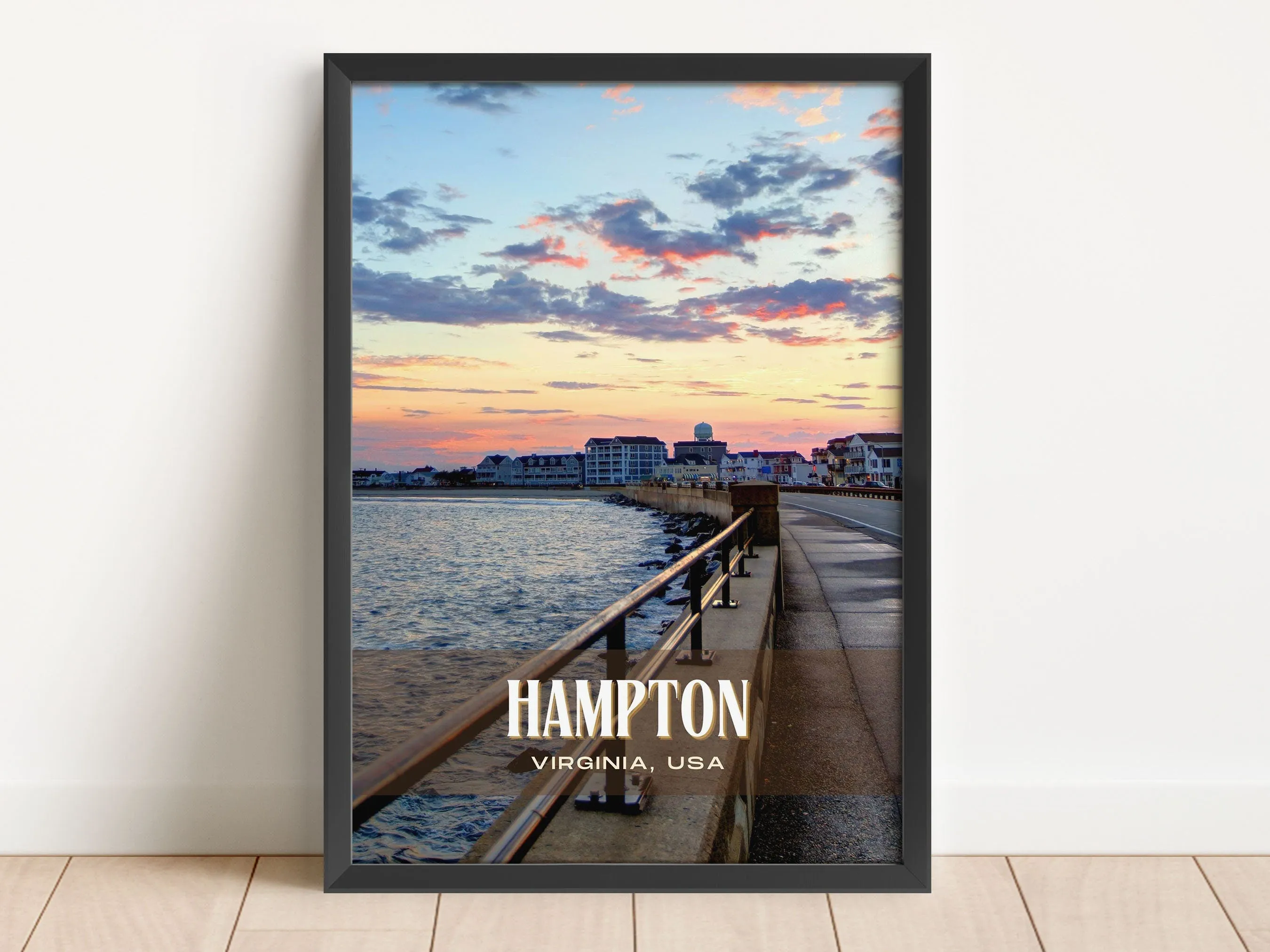 Hampton Retro Wall Art, Virginia, USA