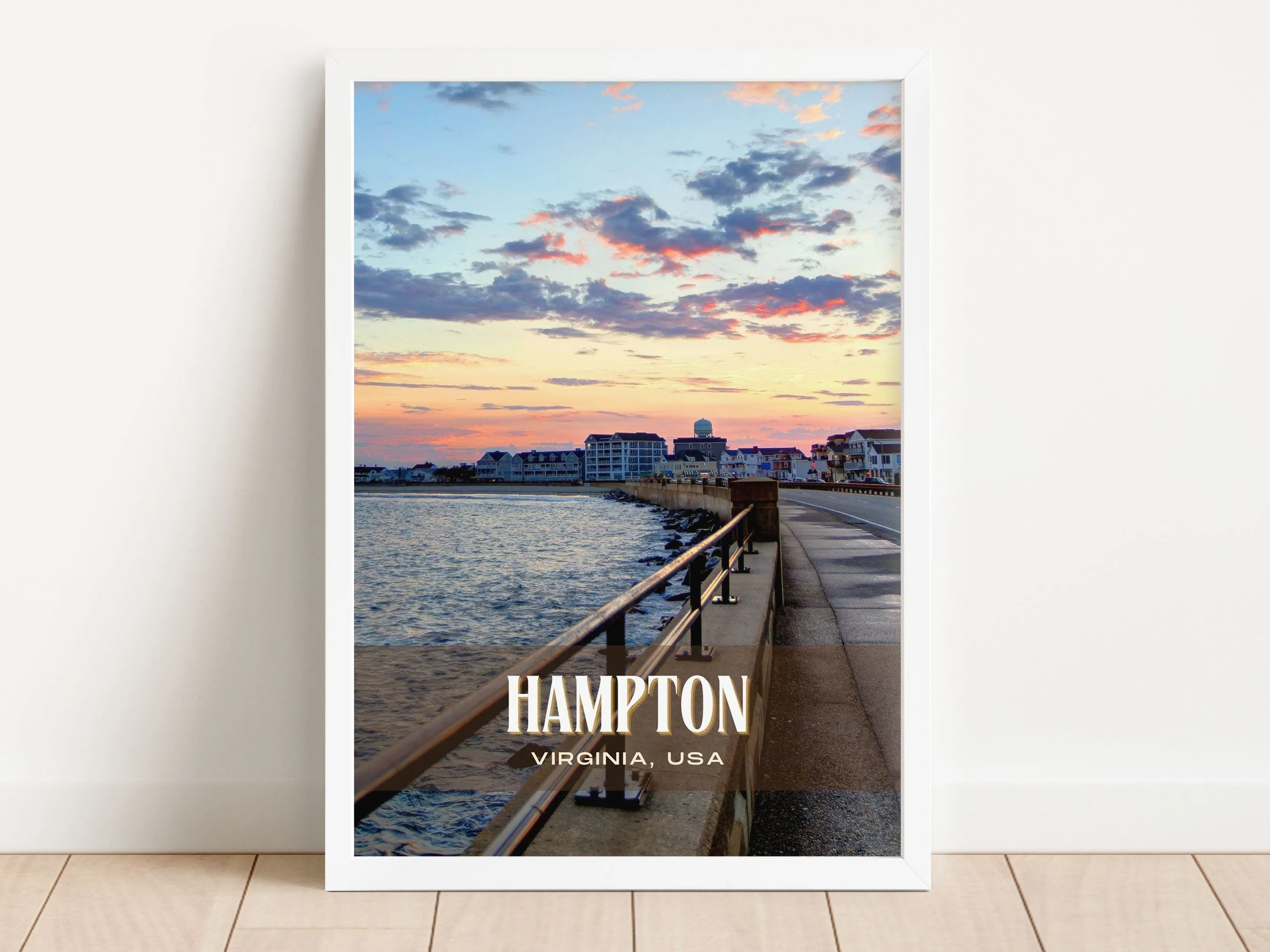 Hampton Retro Wall Art, Virginia, USA