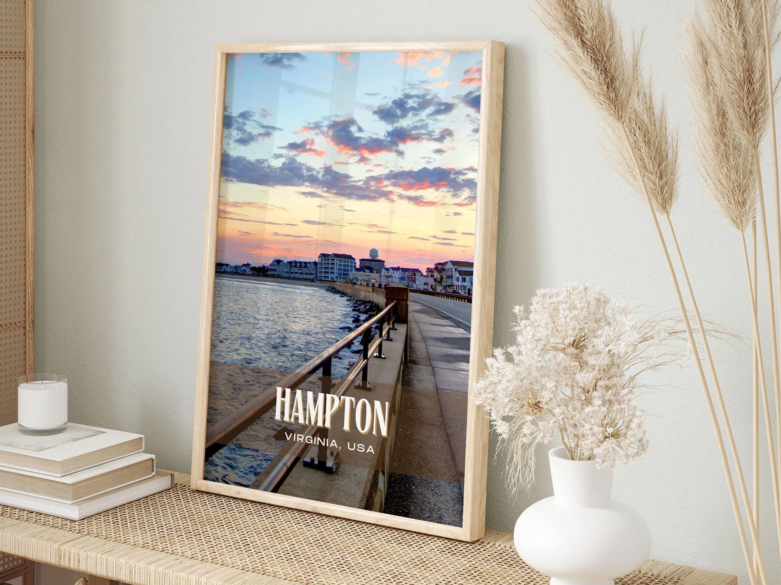 Hampton Retro Wall Art, Virginia, USA