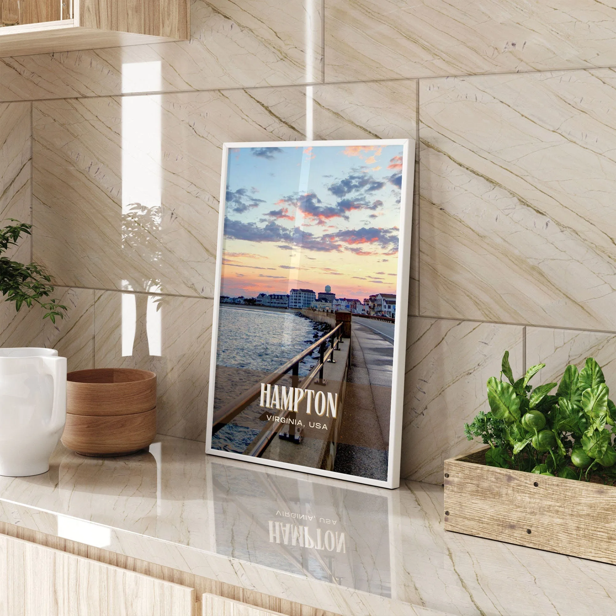 Hampton Retro Wall Art, Virginia, USA