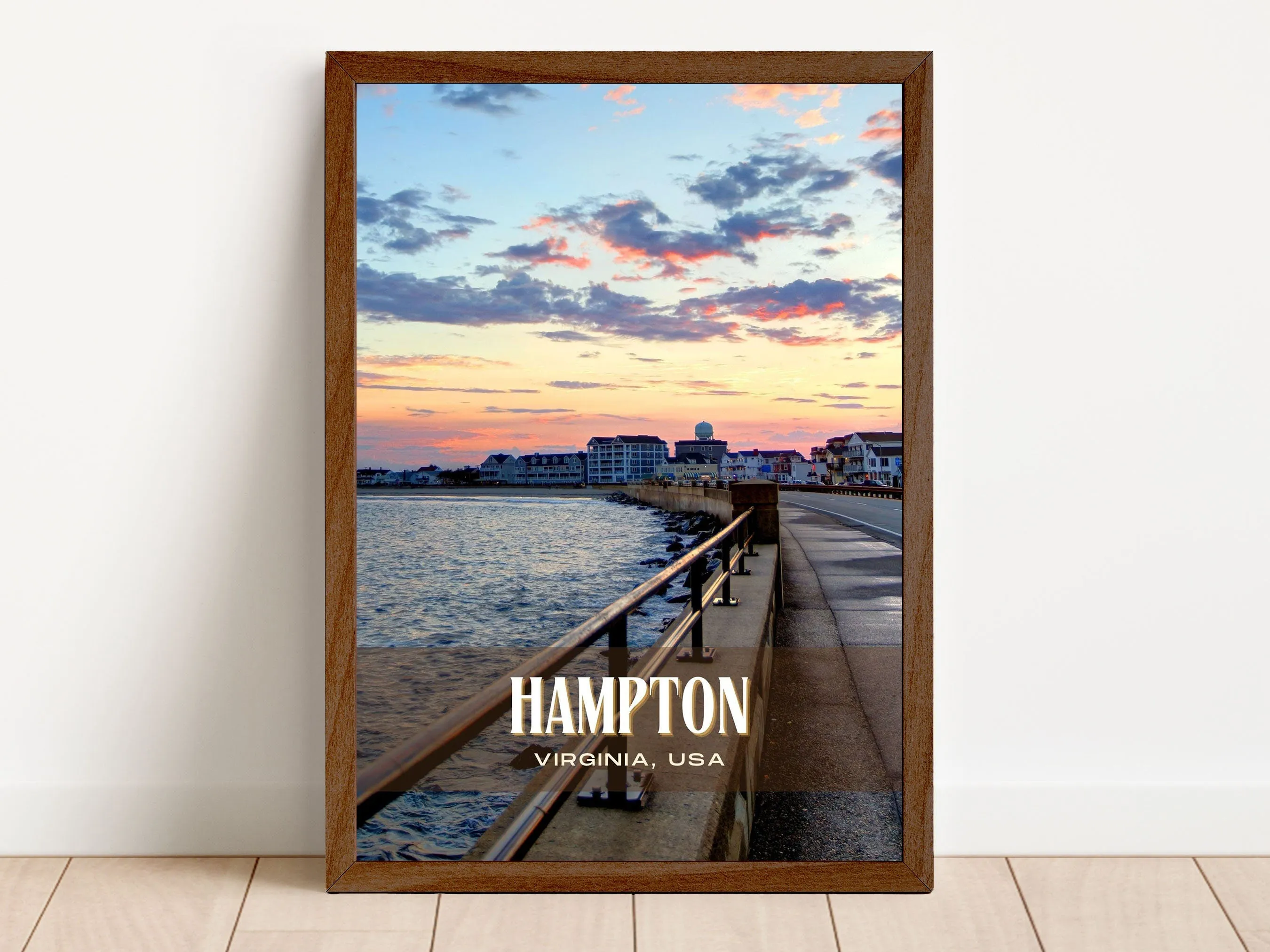 Hampton Retro Wall Art, Virginia, USA
