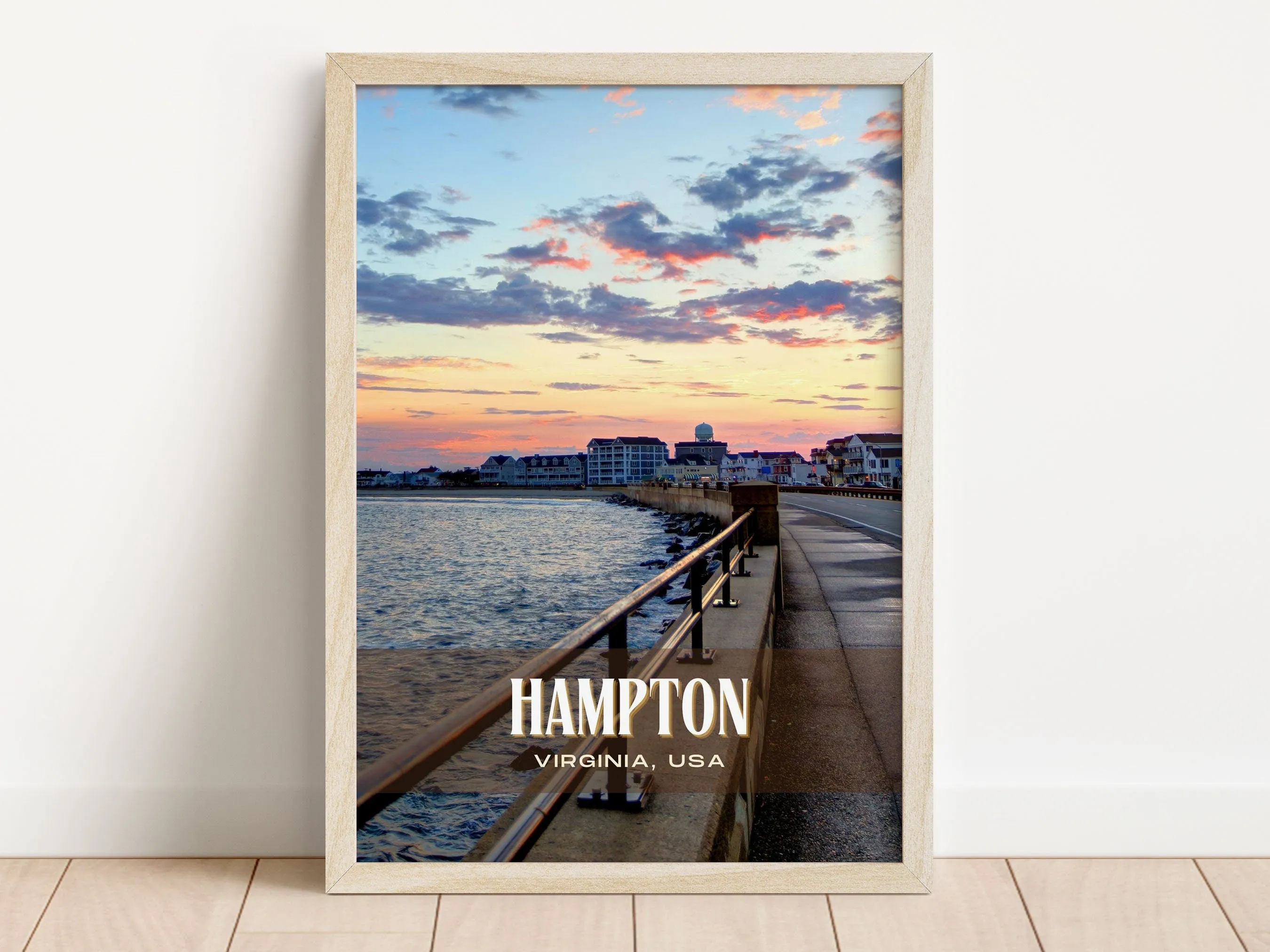 Hampton Retro Wall Art, Virginia, USA