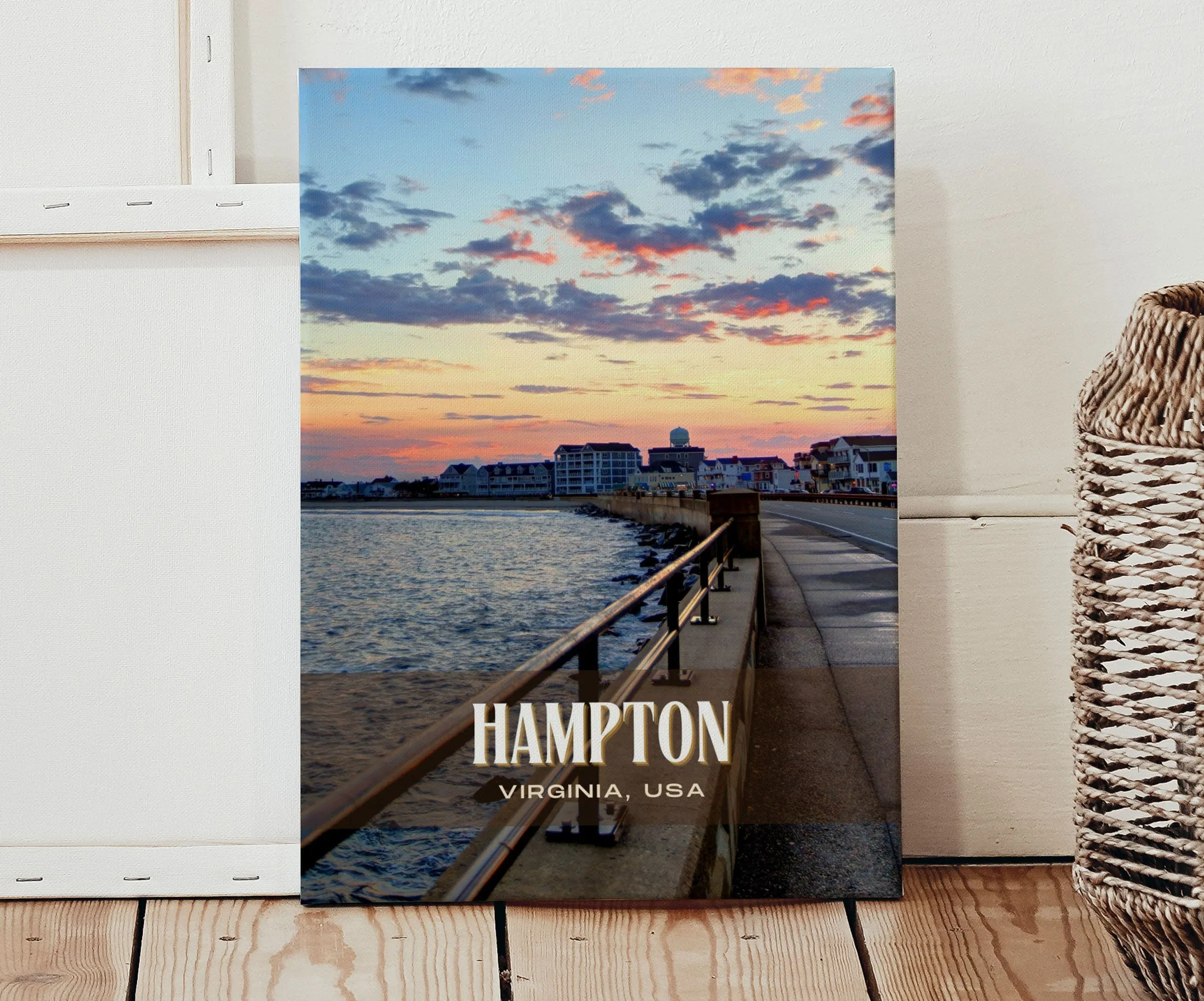 Hampton Retro Wall Art, Virginia, USA