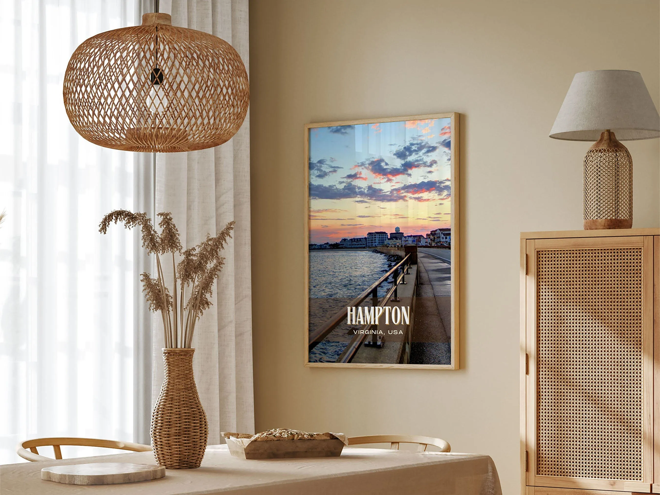 Hampton Retro Wall Art, Virginia, USA