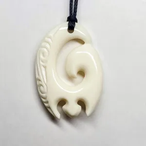 Handcarved Bone Enclosed Koru Pendant