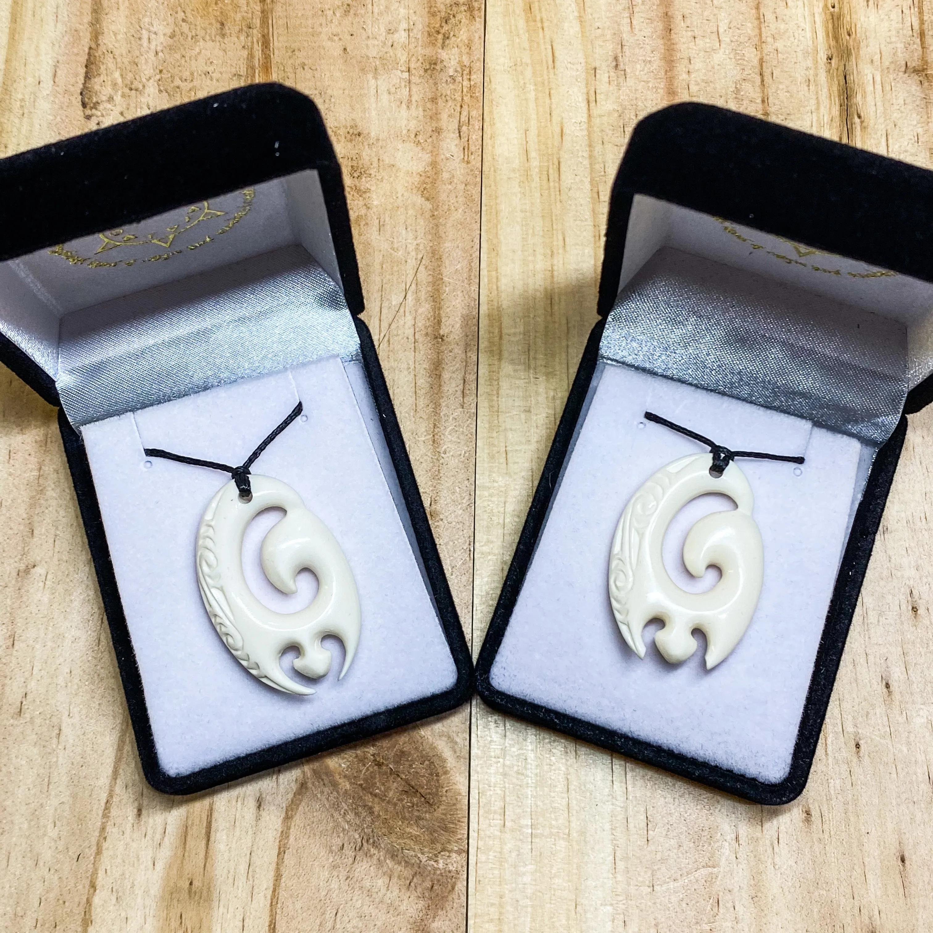 Handcarved Bone Enclosed Koru Pendant