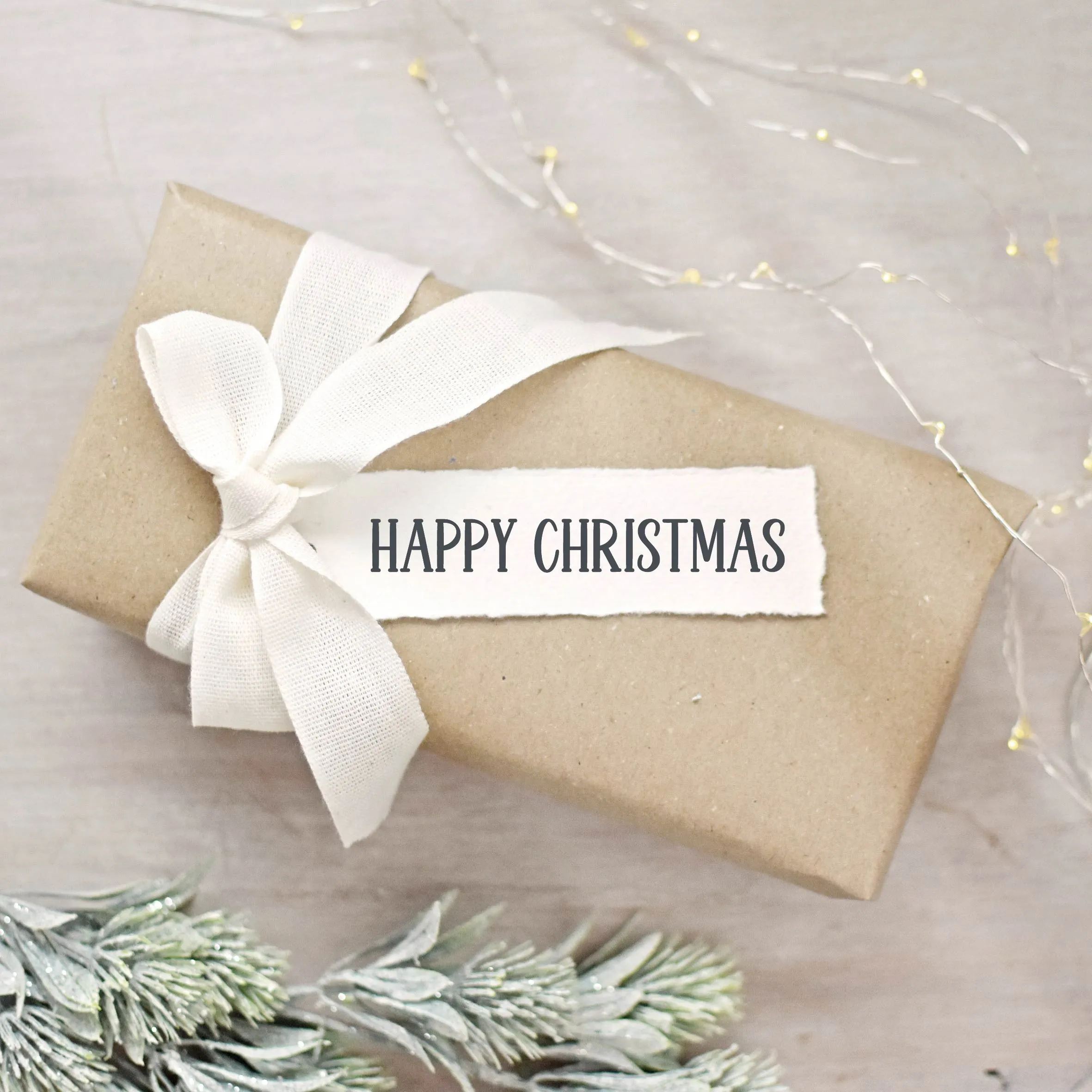 Happy Christmas Simple Rubber Stamp