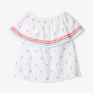 Hatley Fruity Pops Shoulder Flounce Top