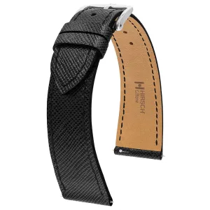 Hirsch Giffone Black Leather Quick Release Watch Strap