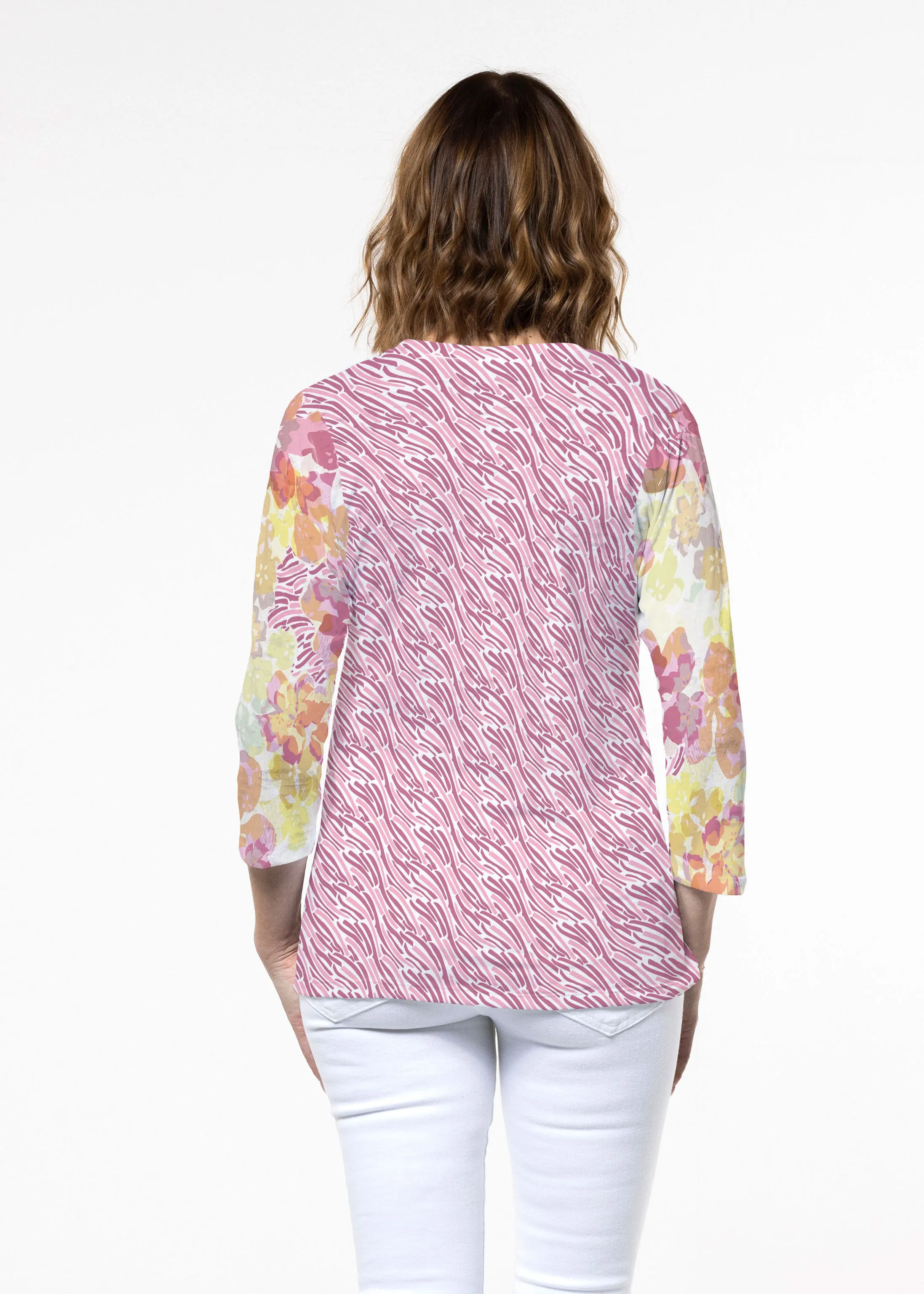 Hollyhocks (8070) ~ Signature 3/4 Sleeve Crew Neck Top