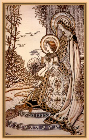Holy Mother of God / Sancta Dei Genitrix – Loreto Embroideries – Vintage Catholic Art Print – Archival Quality