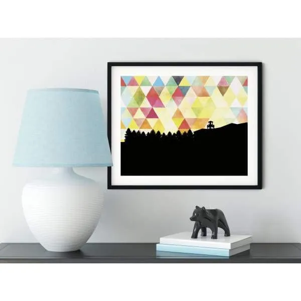Hood River, Oregon geometric skyline