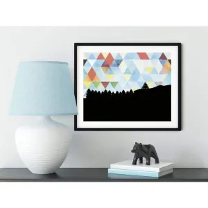 Hood River, Oregon geometric skyline