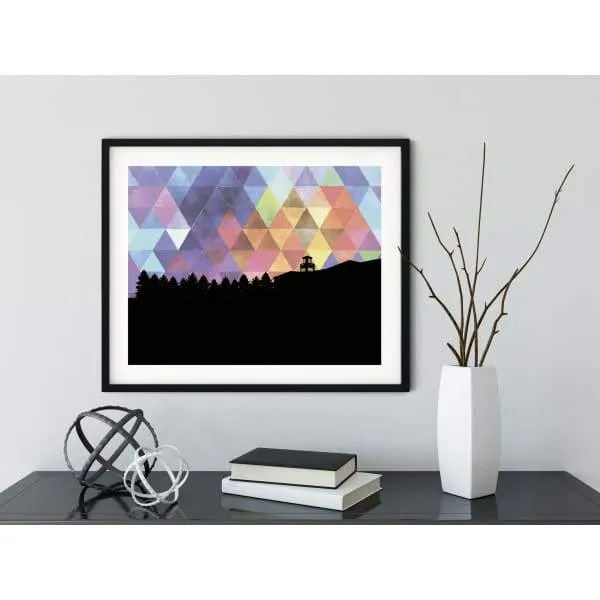 Hood River, Oregon geometric skyline