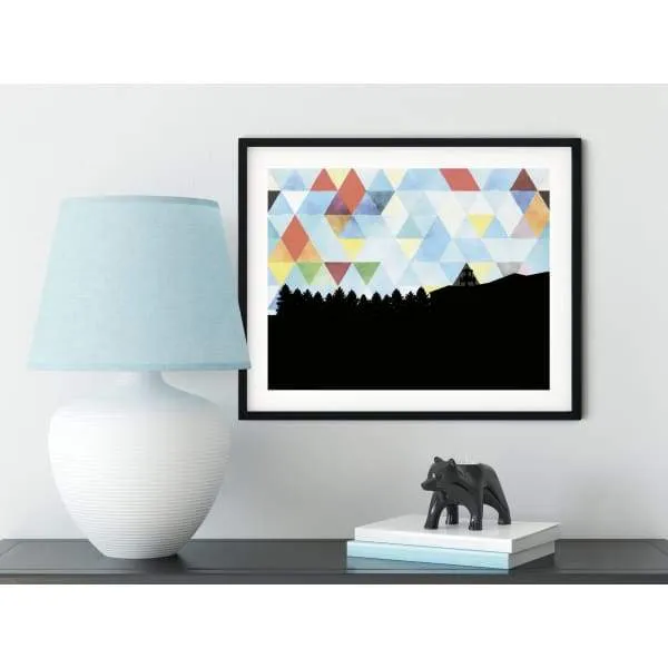 Hood River, Oregon geometric skyline