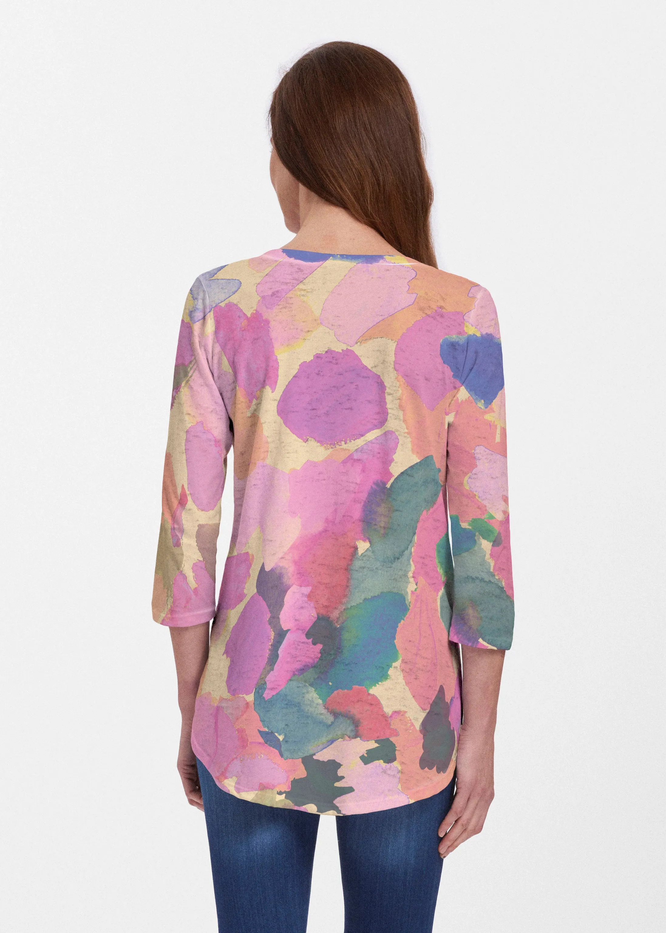 Hopscotch (17269) ~ V-neck Flowy Tunic