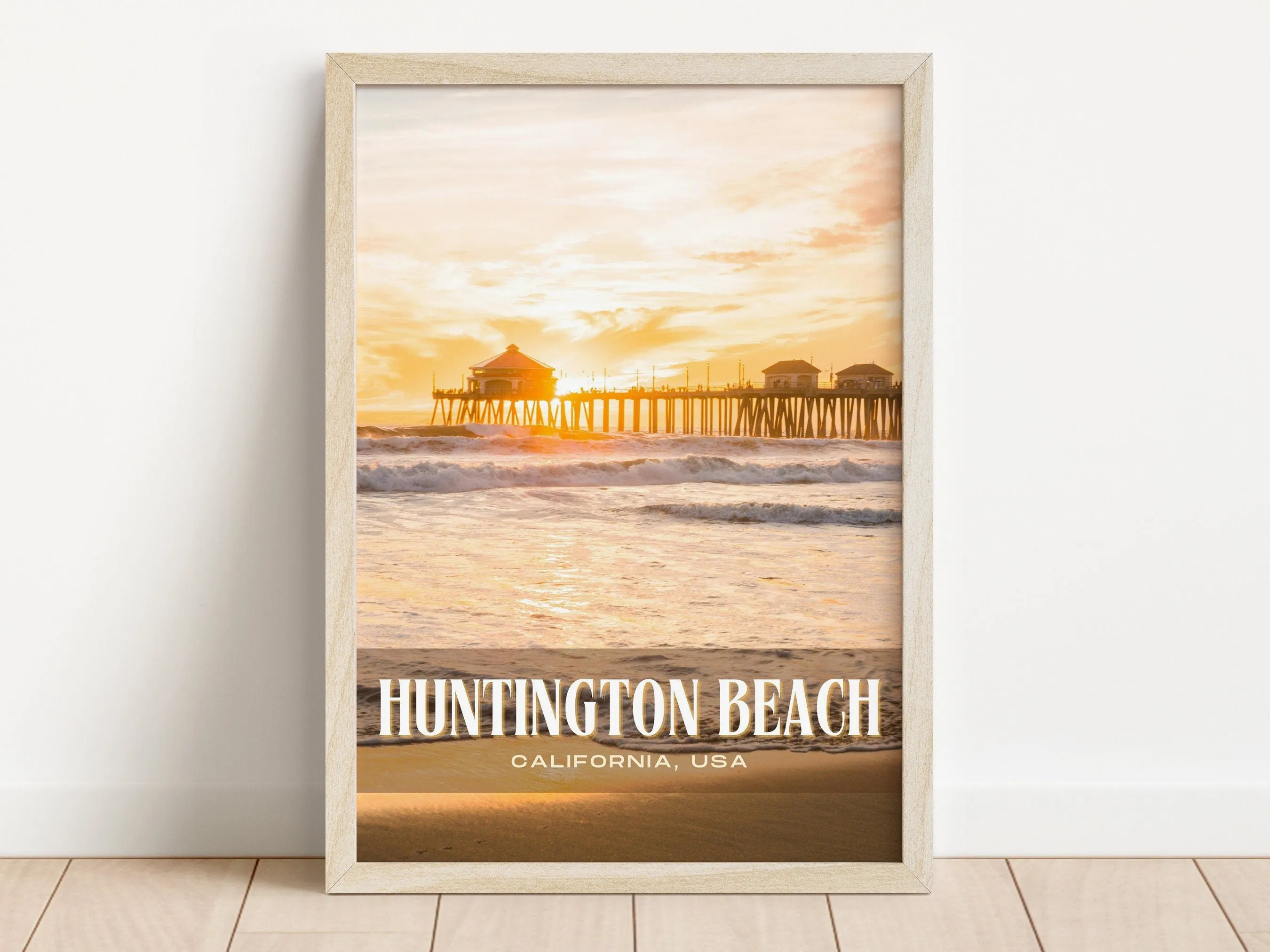 Huntington Beach Retro Wall Art, California, USA