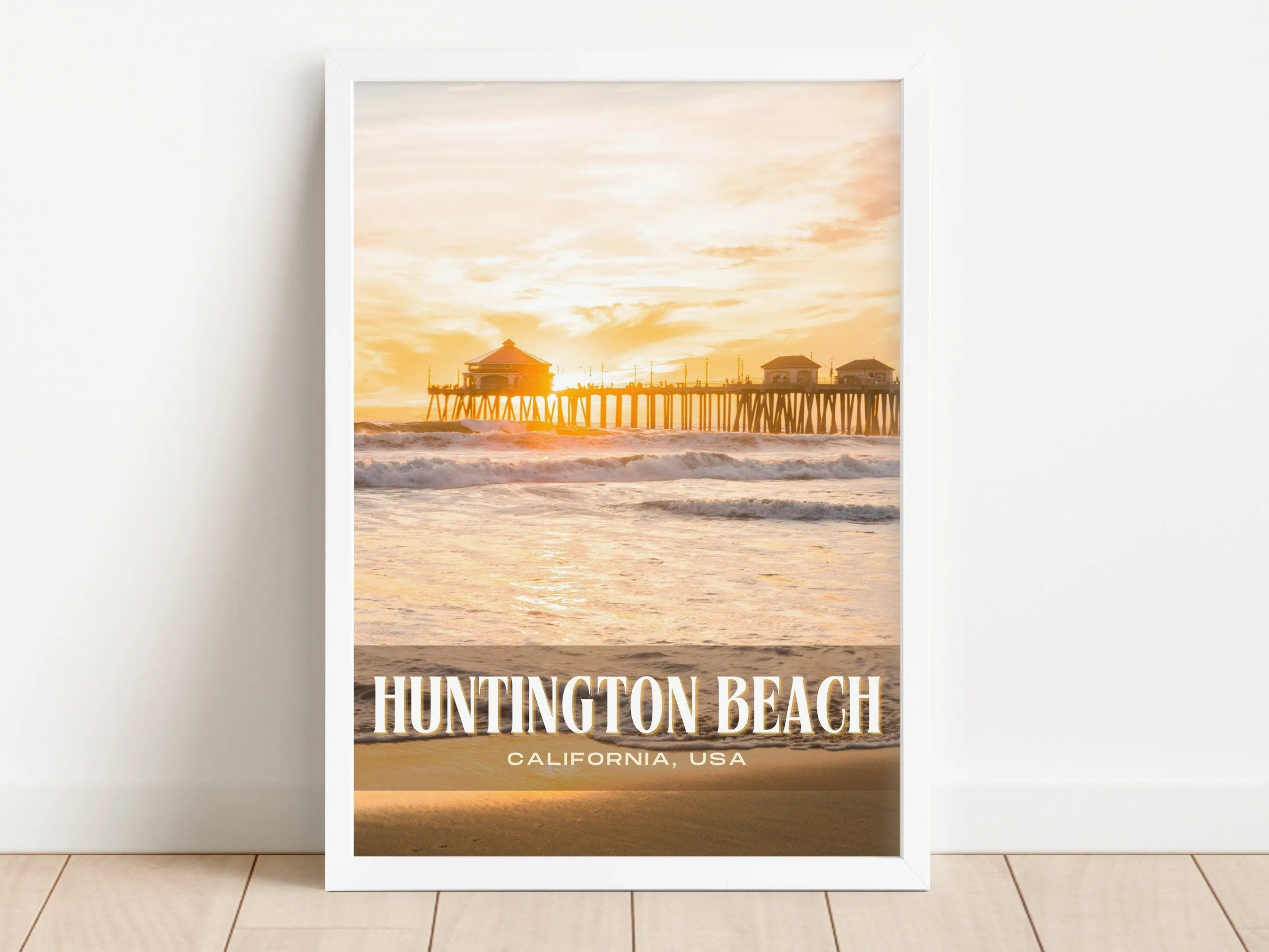 Huntington Beach Retro Wall Art, California, USA