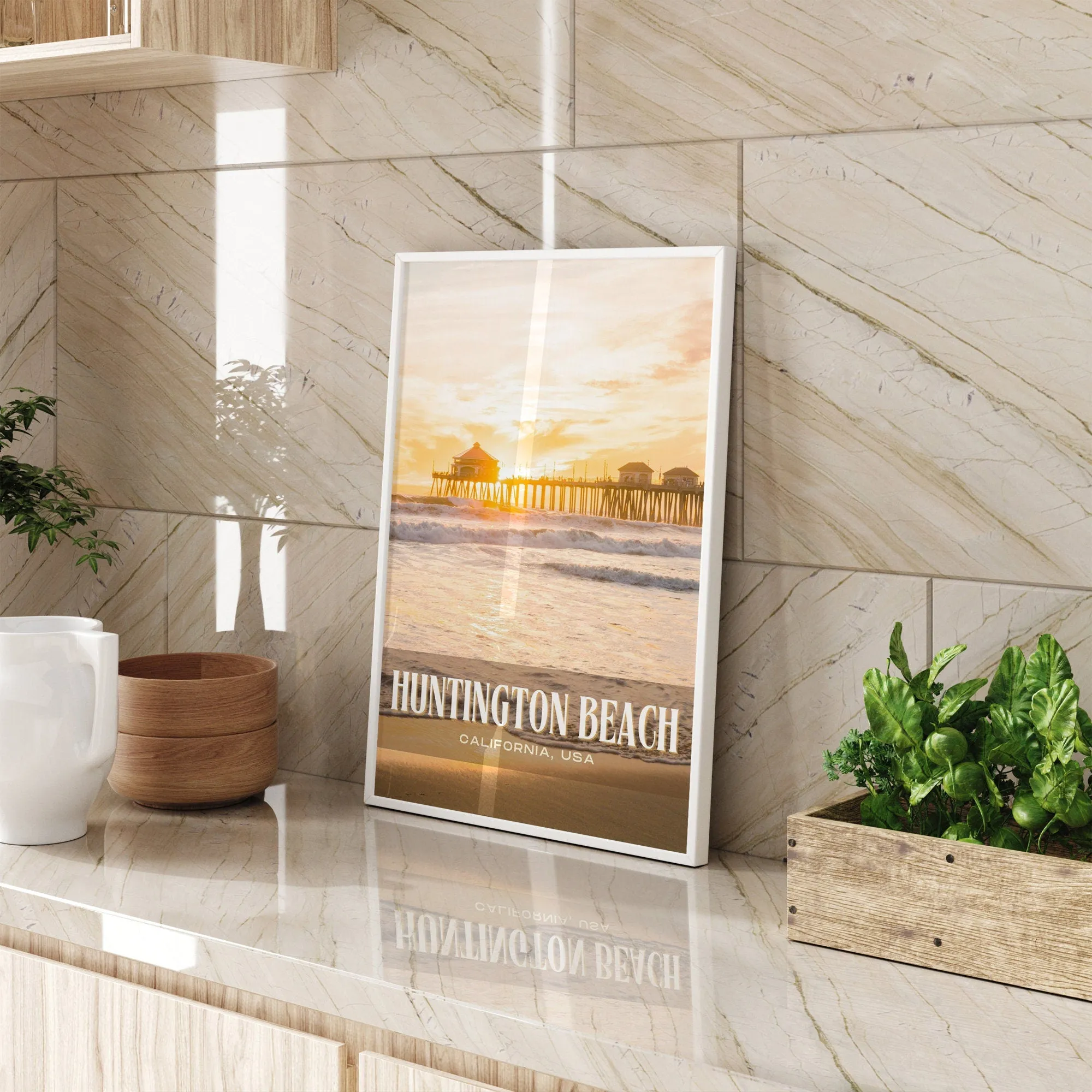 Huntington Beach Retro Wall Art, California, USA