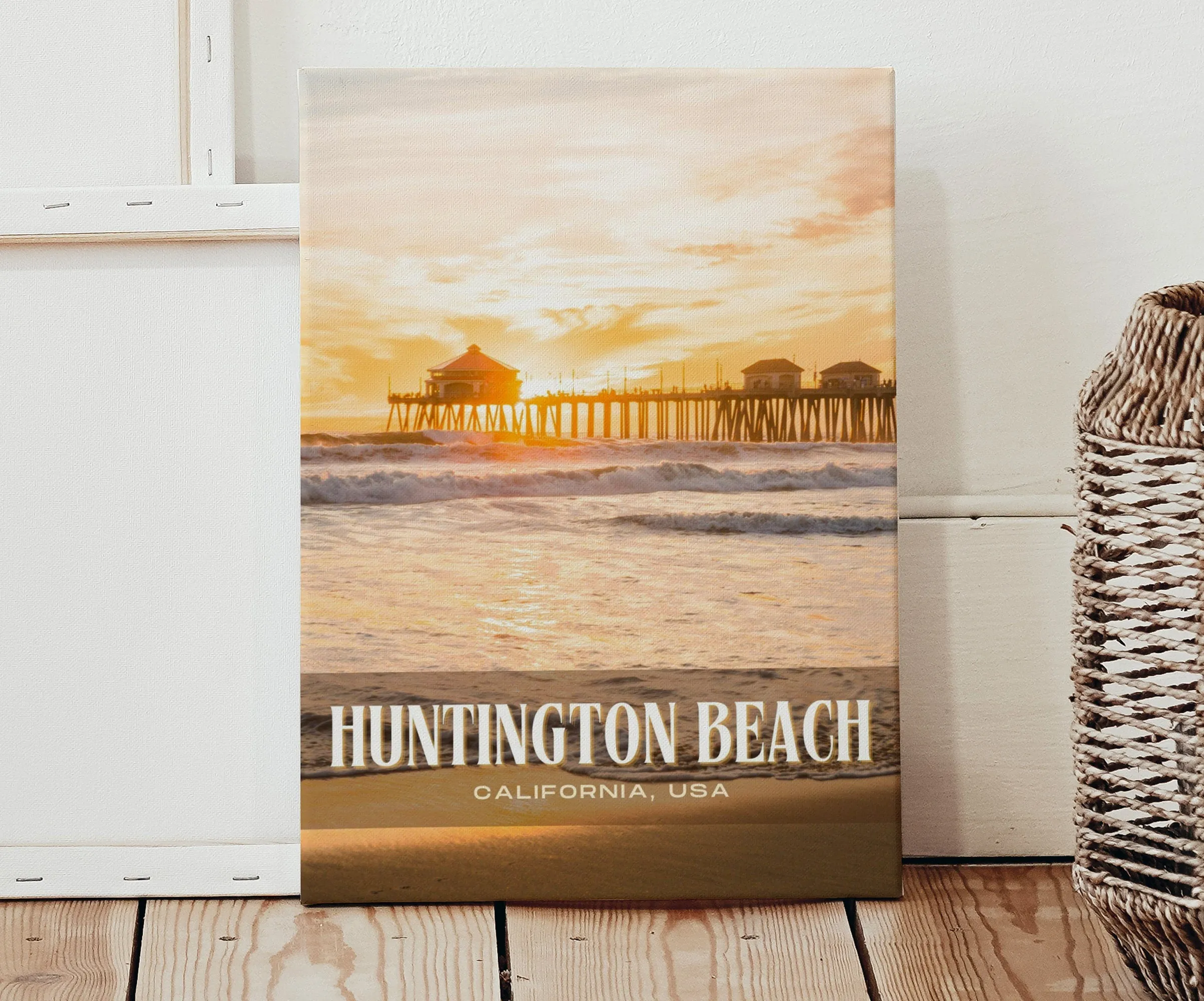 Huntington Beach Retro Wall Art, California, USA