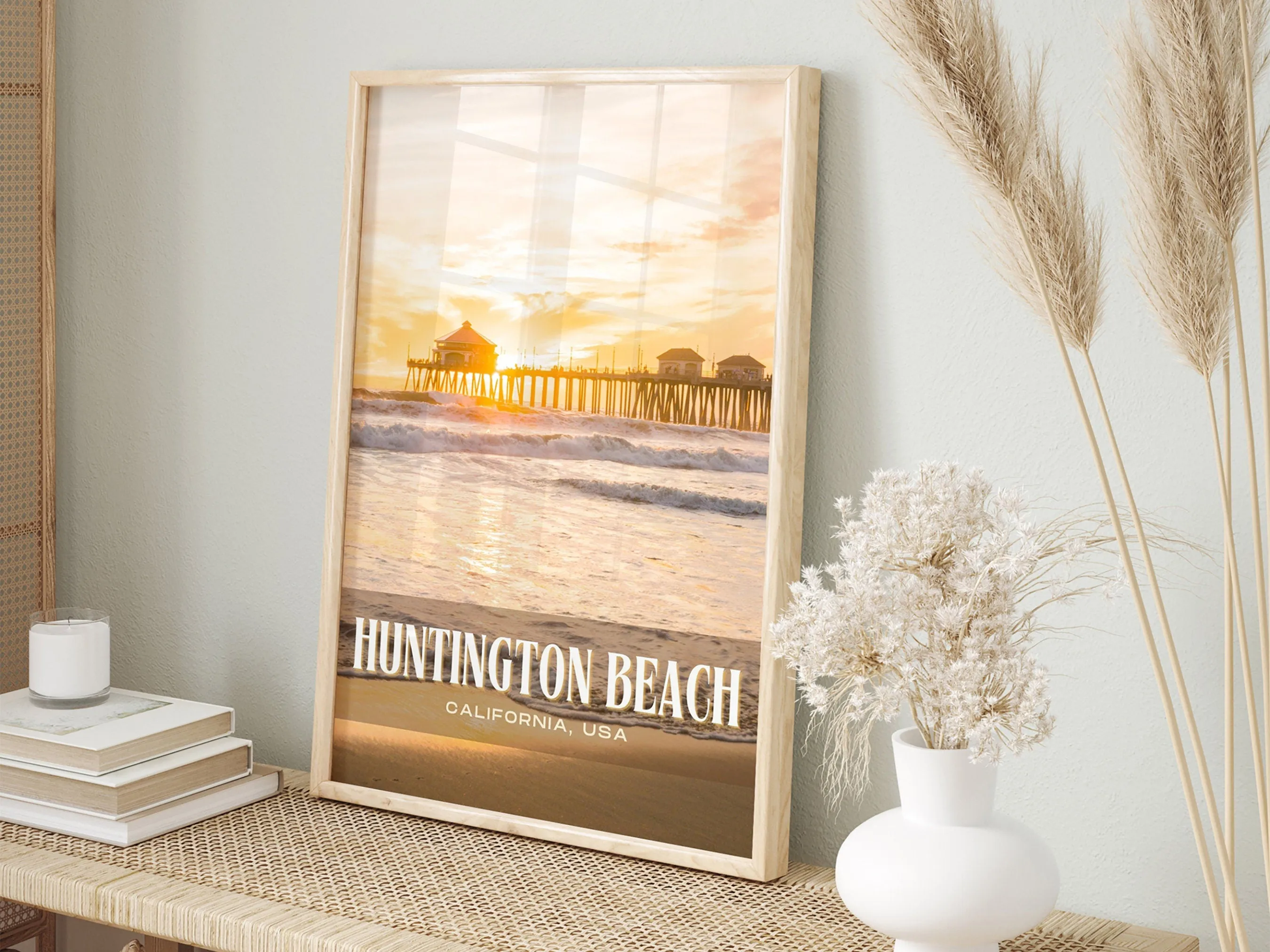 Huntington Beach Retro Wall Art, California, USA