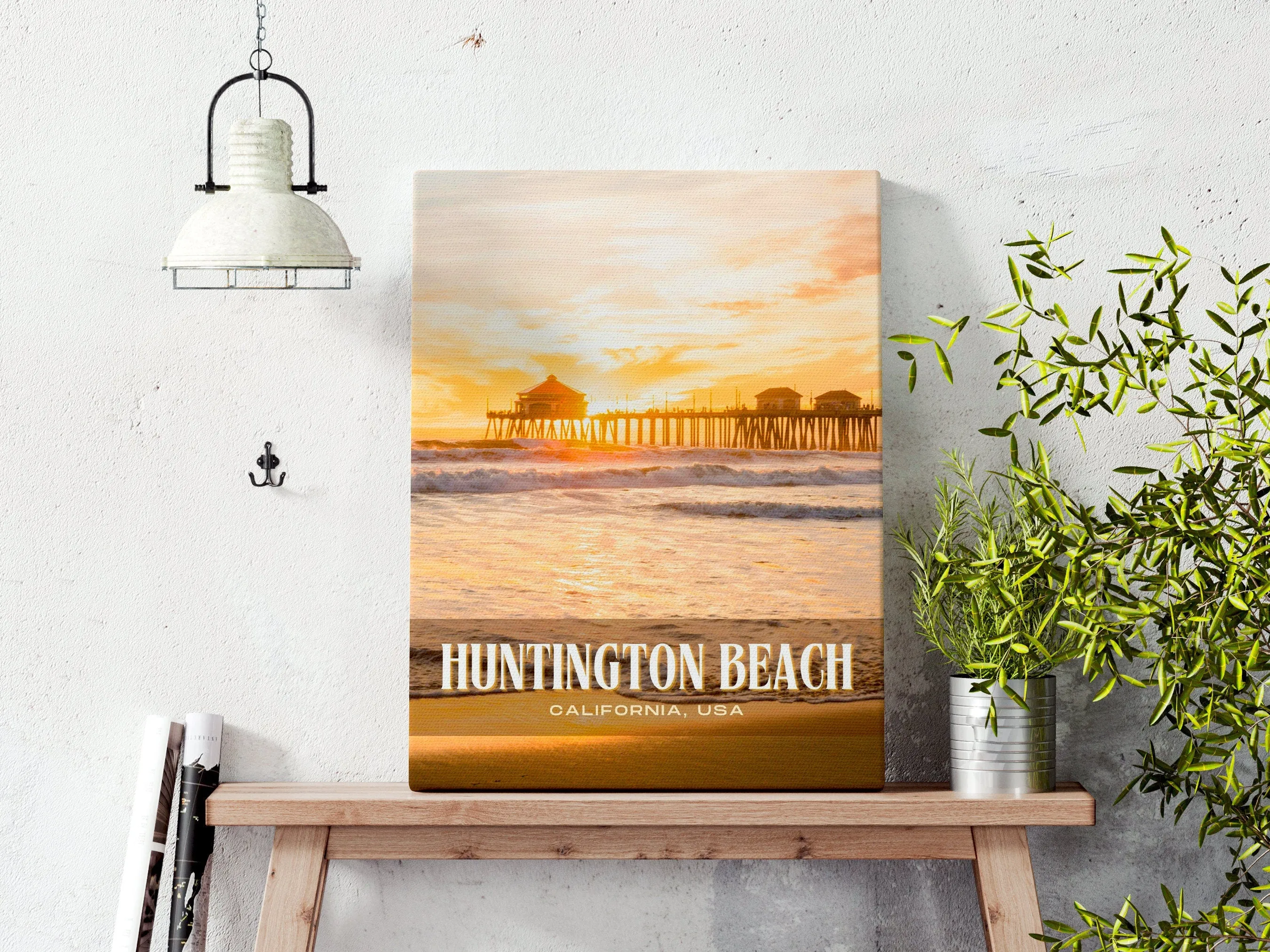Huntington Beach Retro Wall Art, California, USA
