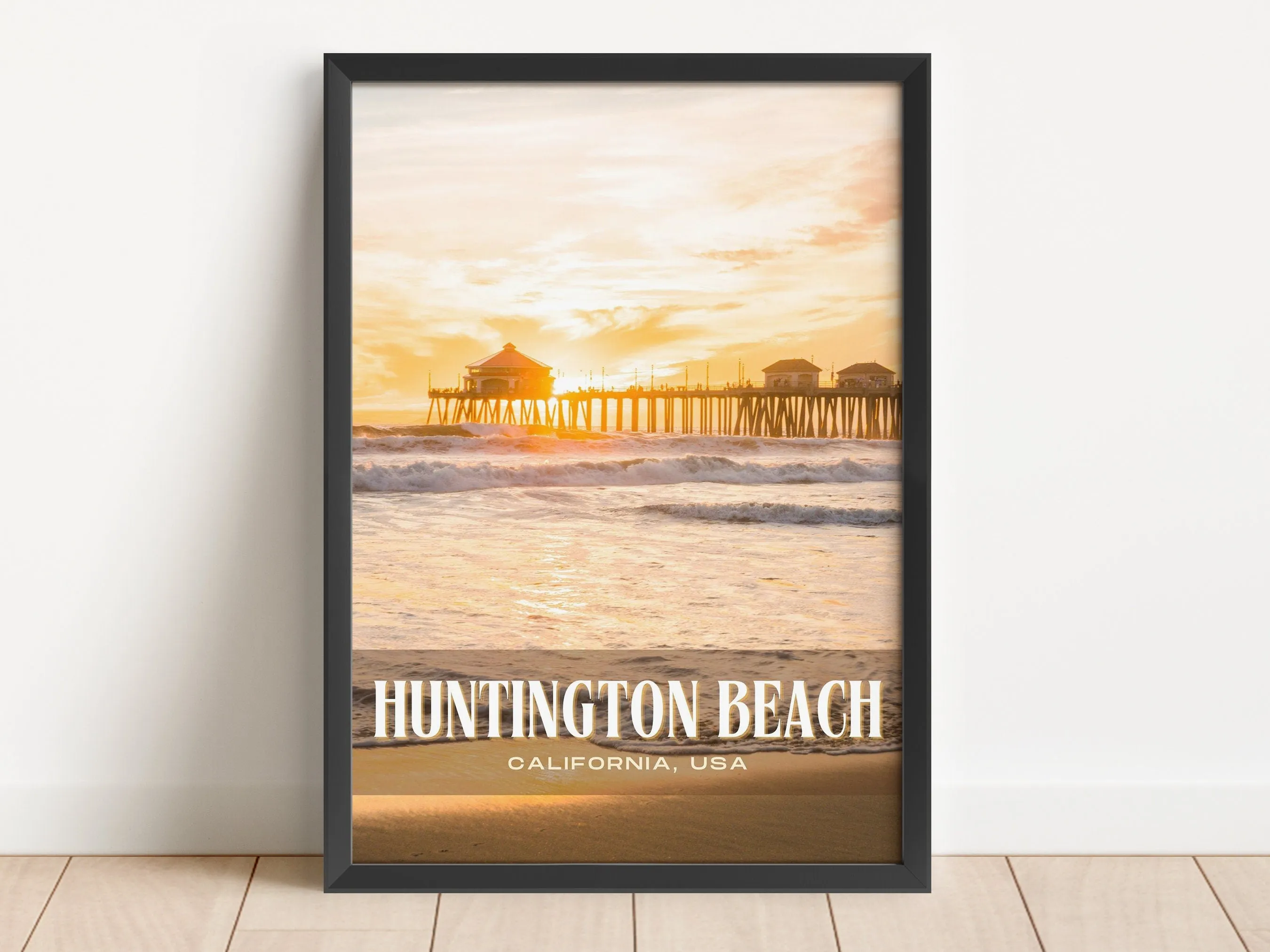Huntington Beach Retro Wall Art, California, USA