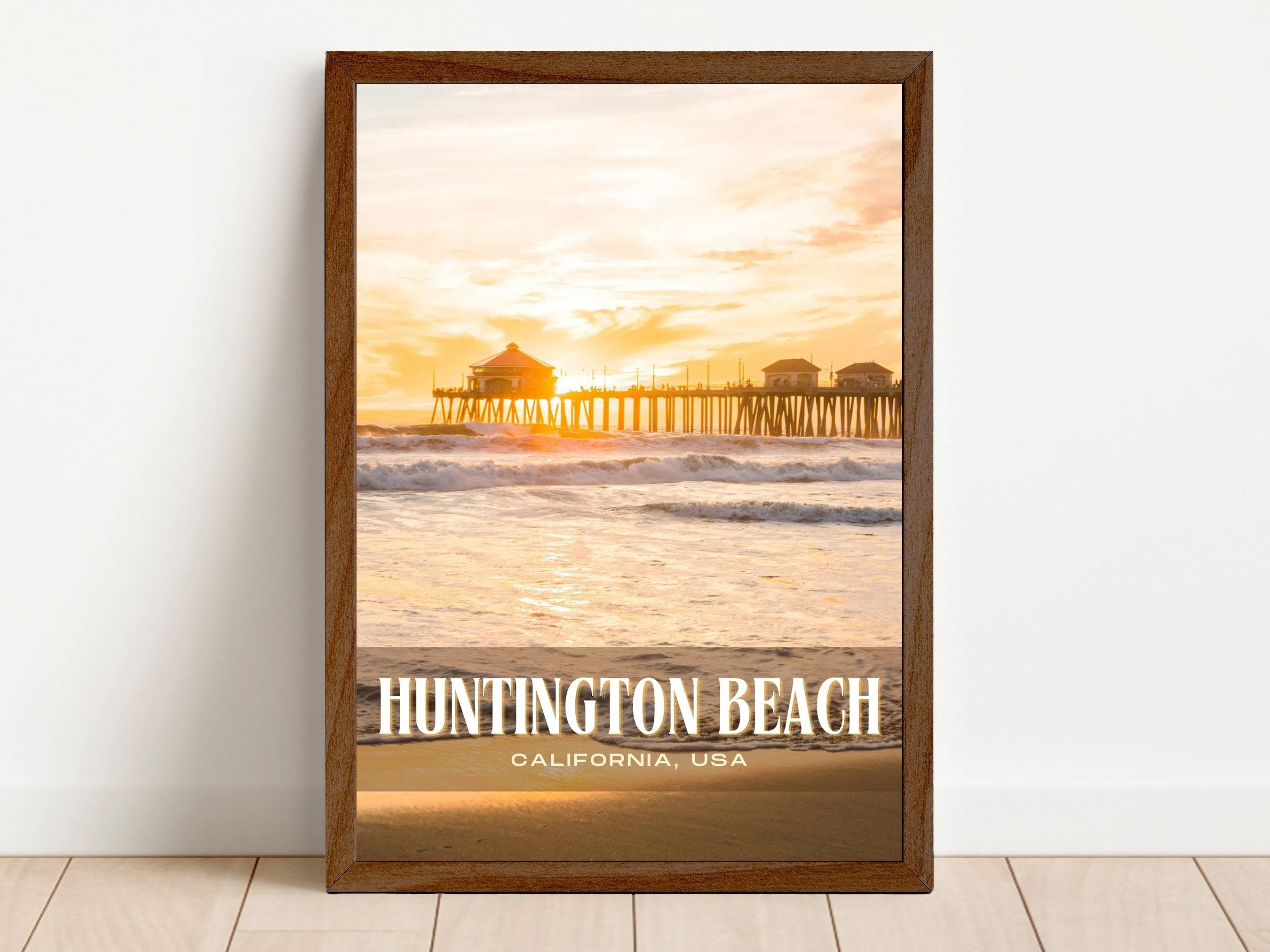 Huntington Beach Retro Wall Art, California, USA