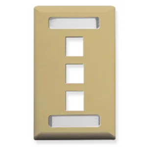 Icc Icc-ic107s03iv Faceplate, Id, 1-gang, 3-port, Ivory