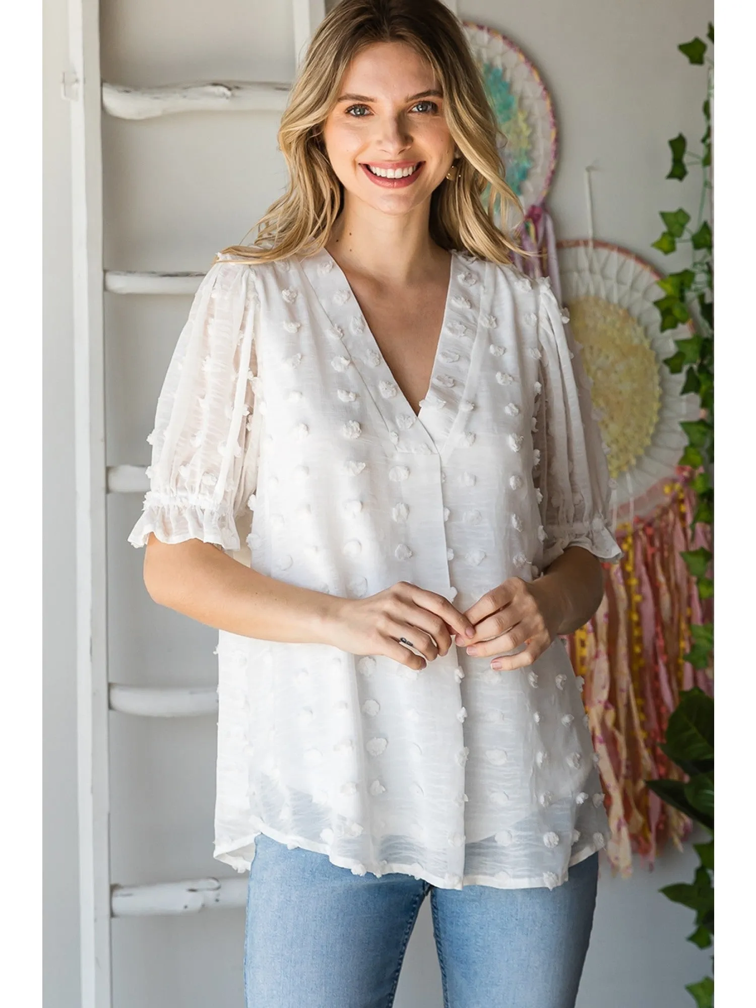 Infinite Beauty Swiss Dot Top-2 Colors Available