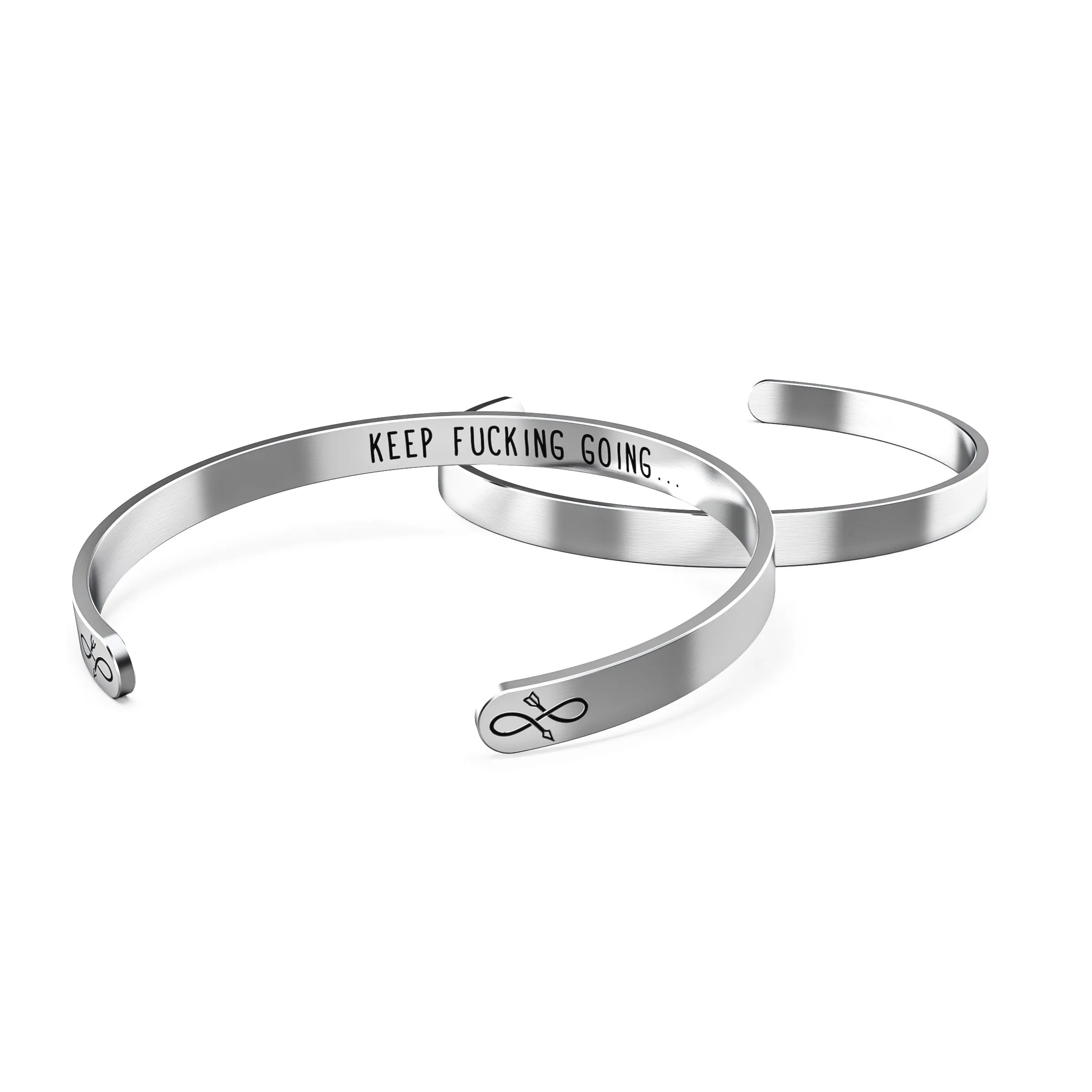 Infinity Arrow Bracelet with “Keep Funking Going…”  - Stainless Steel