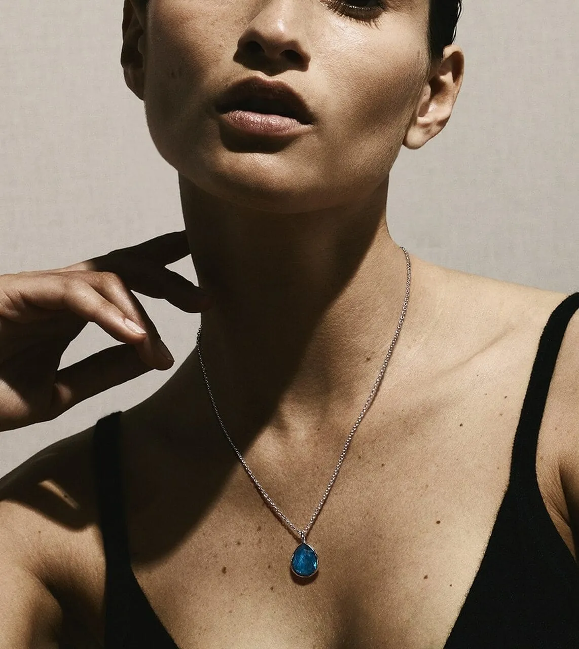 Ippolita Sterling Rock Candy Lapis Quartz Mini Teardrop Necklace
