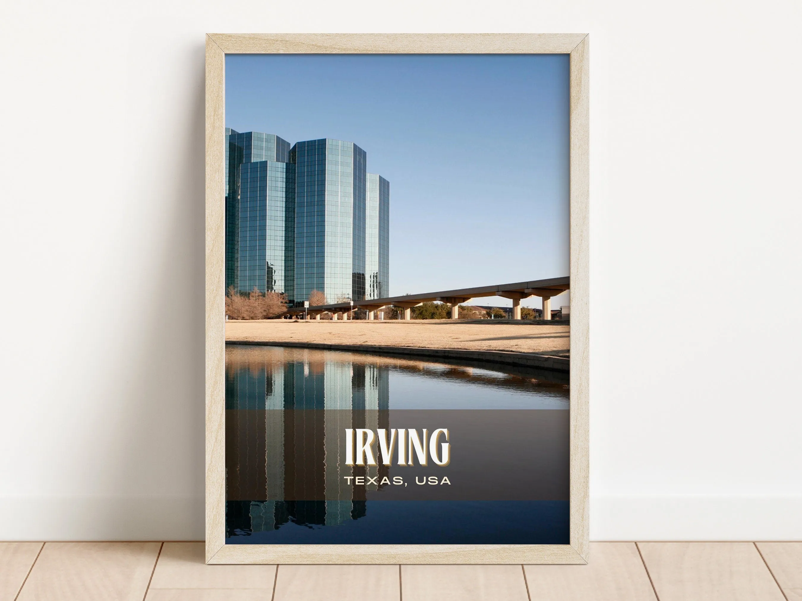 Irving Retro Wall Art, Texas, USA