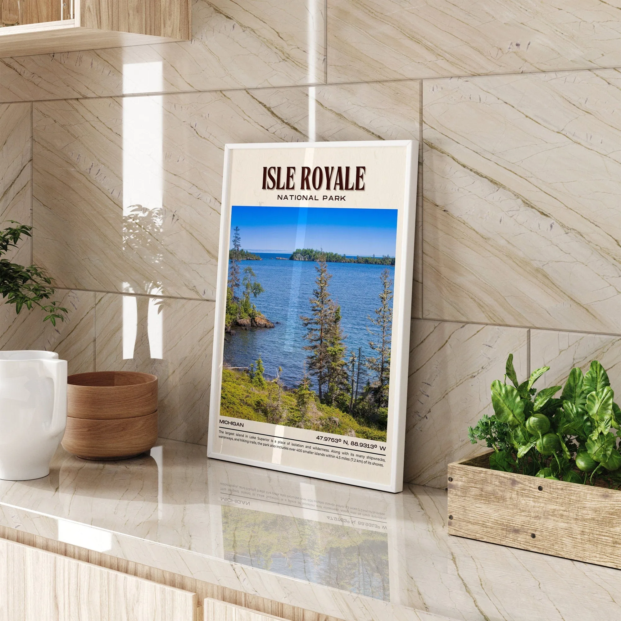Isle Royale National Park Vintage Wall Art, Michigan, USA
