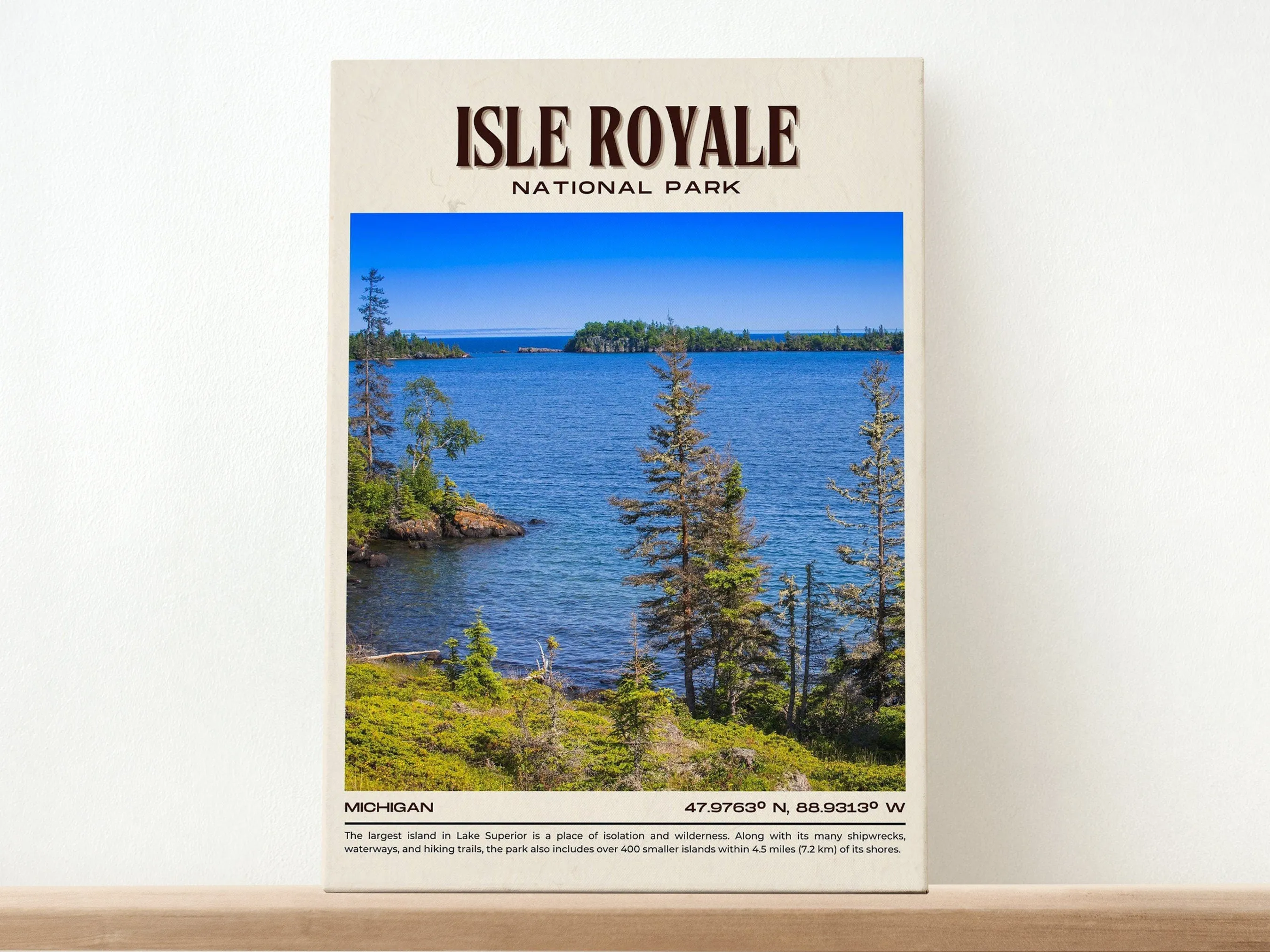 Isle Royale National Park Vintage Wall Art, Michigan, USA