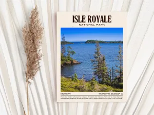 Isle Royale National Park Vintage Wall Art, Michigan, USA