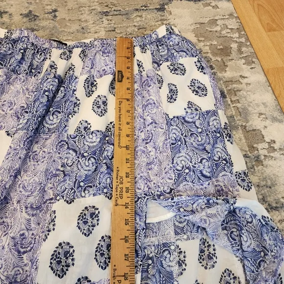 J. Crew Side-slit Purple Patchwork Pull On Maxi Skirt Cotton Size 3X