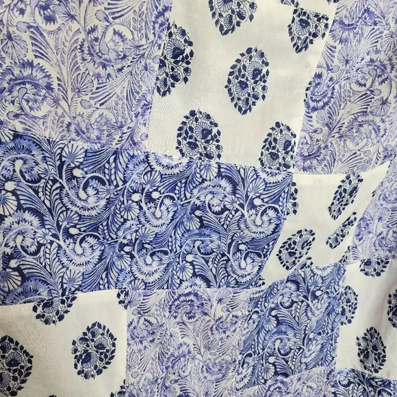 J. Crew Side-slit Purple Patchwork Pull On Maxi Skirt Cotton Size 3X