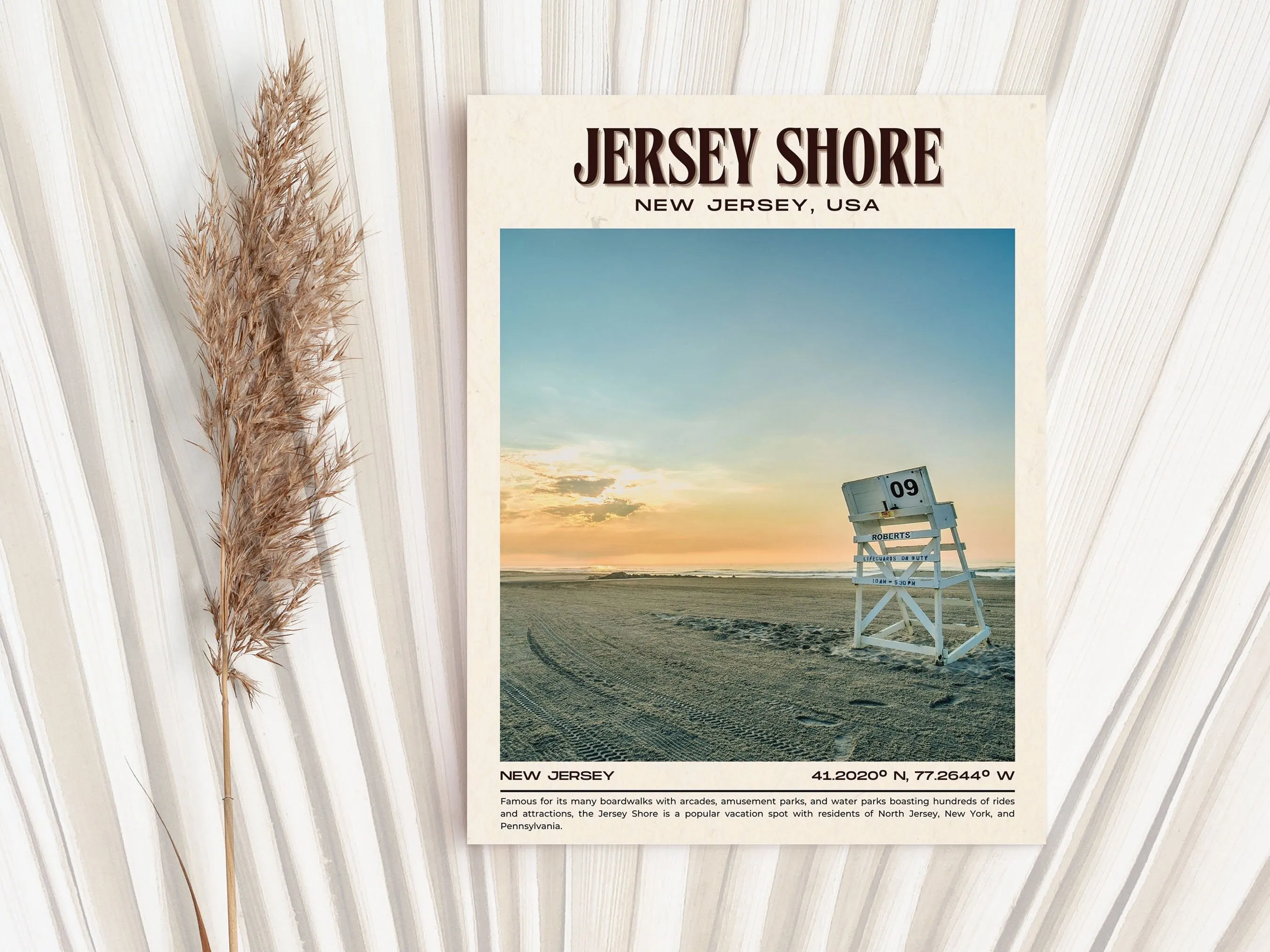 Jersey Shore Vintage Wall Art, New Jersey, USA