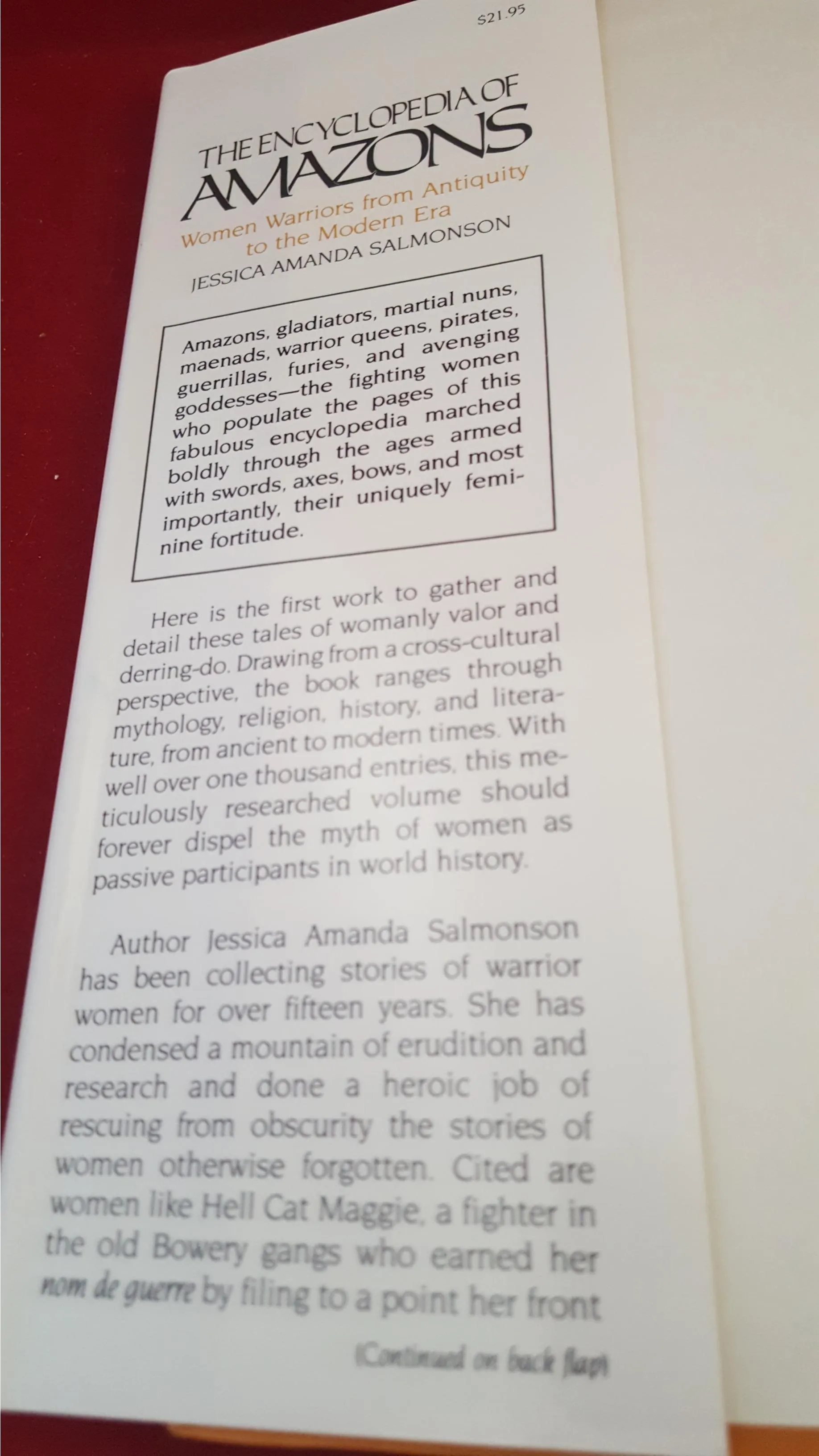 Jessica Amanda Salmonson-The Encyclopedia Of Amazons, Paragon, 1991, 1st, Signed