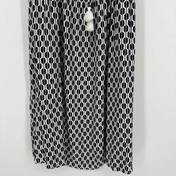 Kate Spade Arrow Stripe Off Shoulder Ruffled Dress Black/White XS