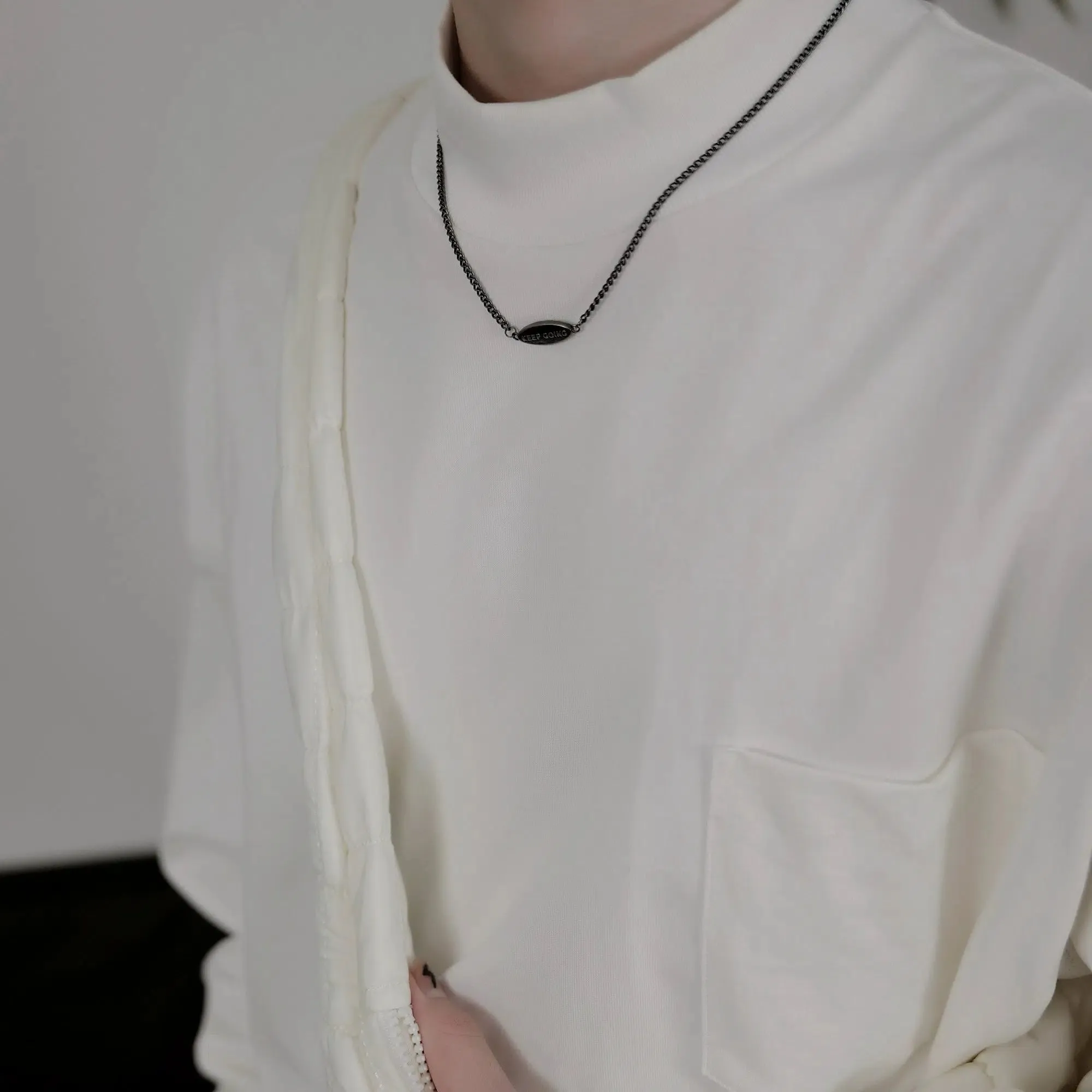 KEEP GOING Tag Necklace