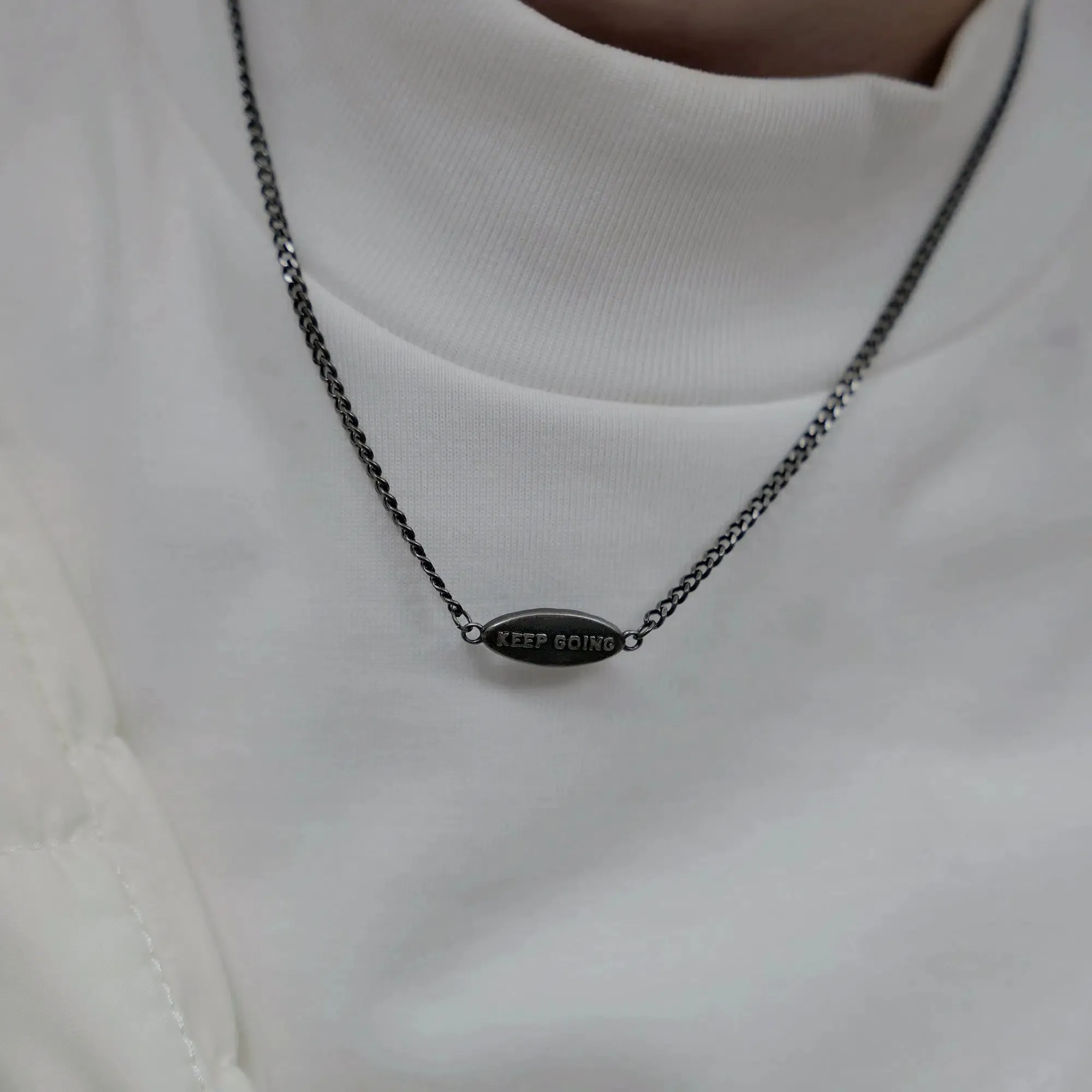 KEEP GOING Tag Necklace