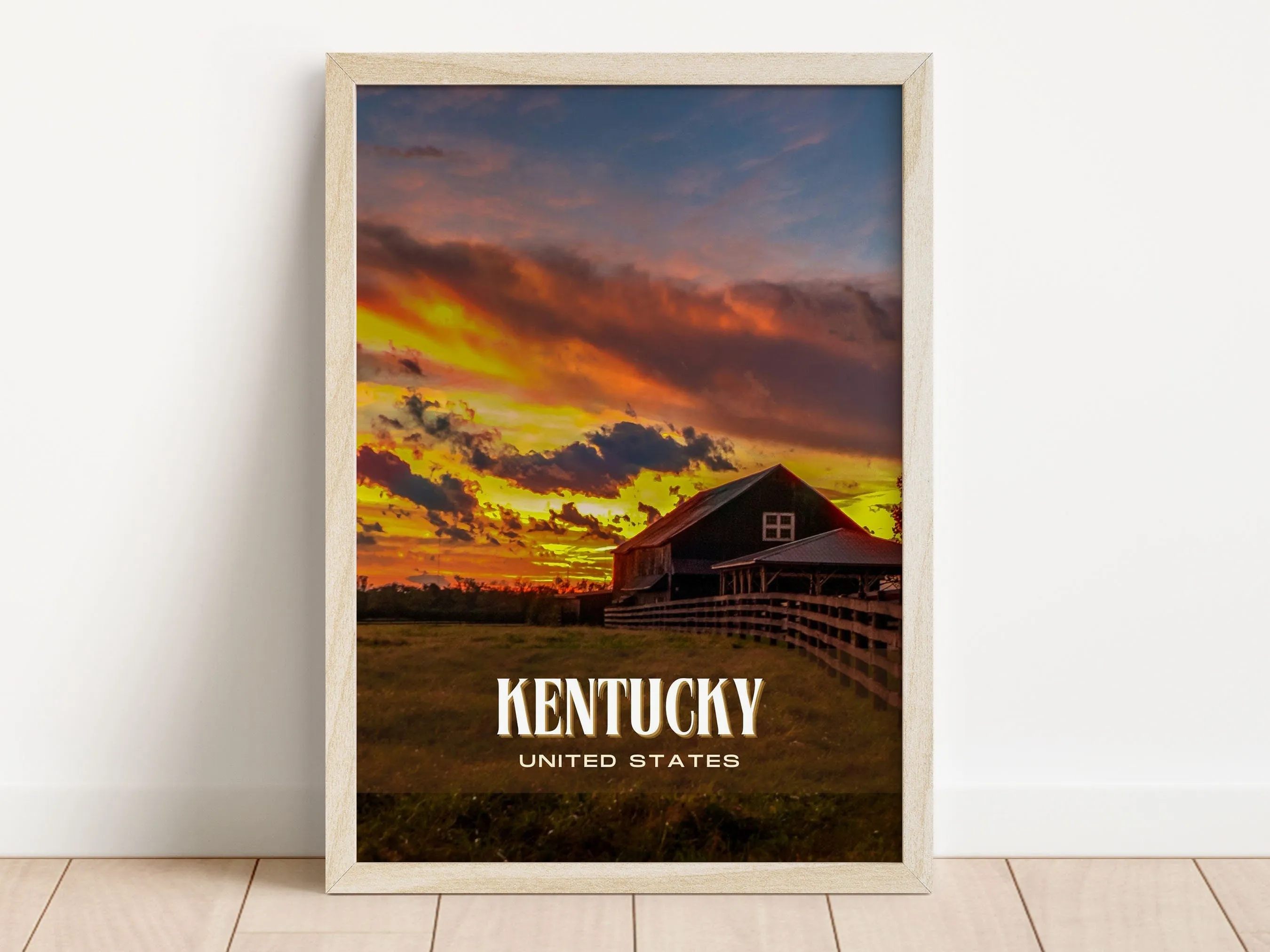 Kentucky Retro Wall Art, USA