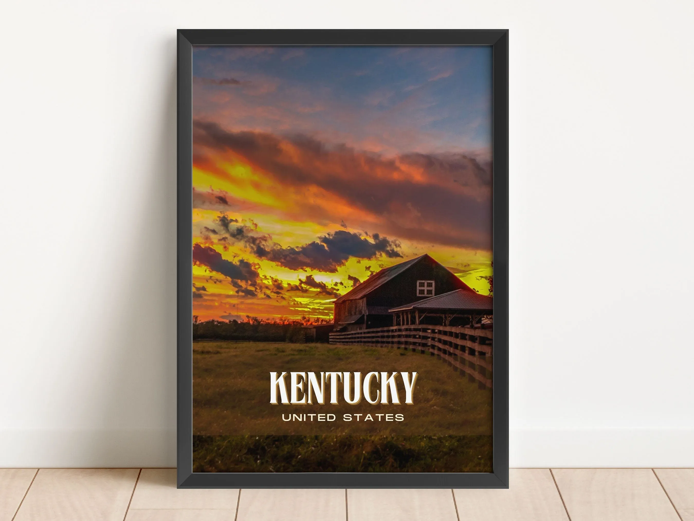 Kentucky Retro Wall Art, USA