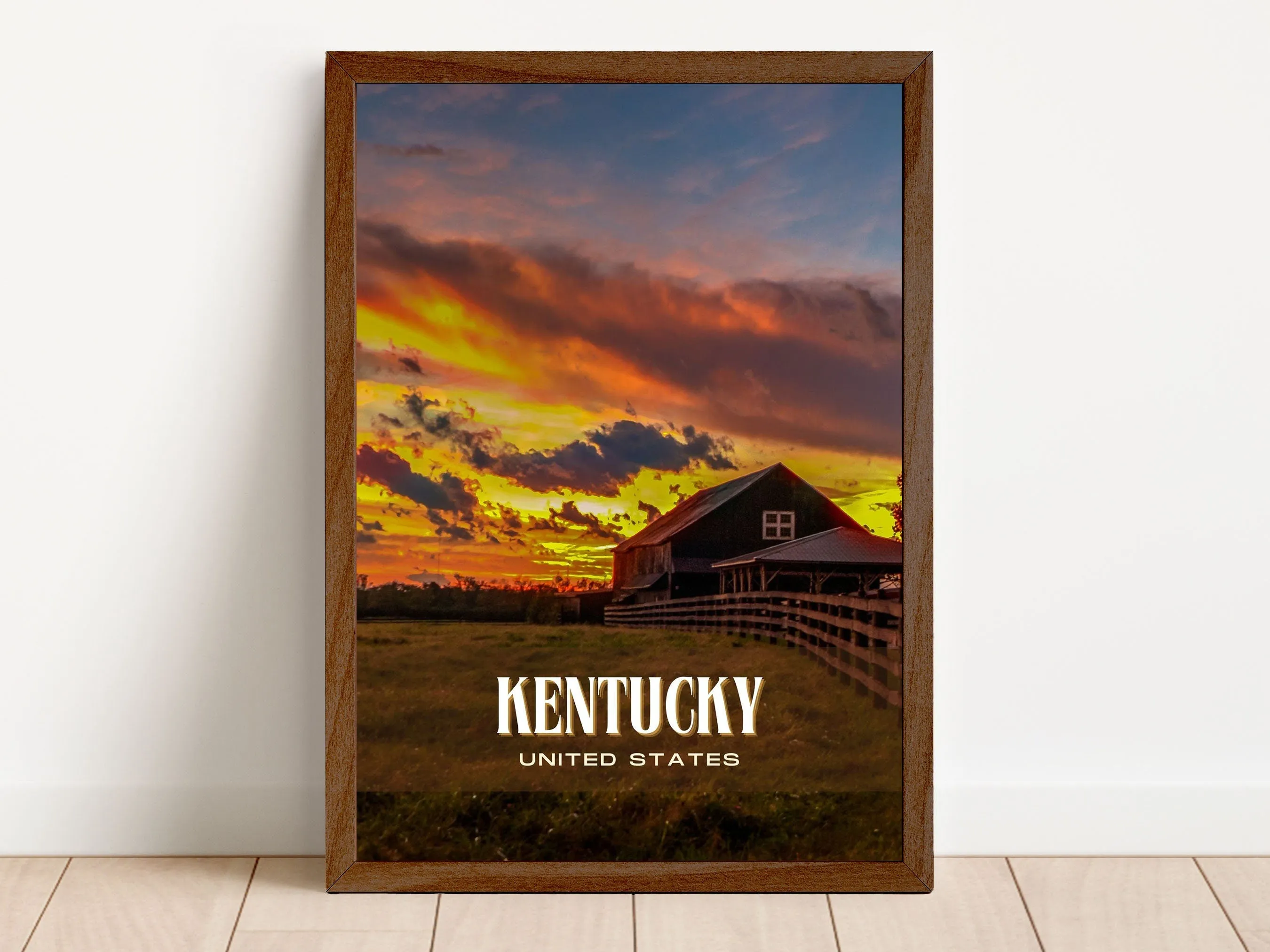 Kentucky Retro Wall Art, USA