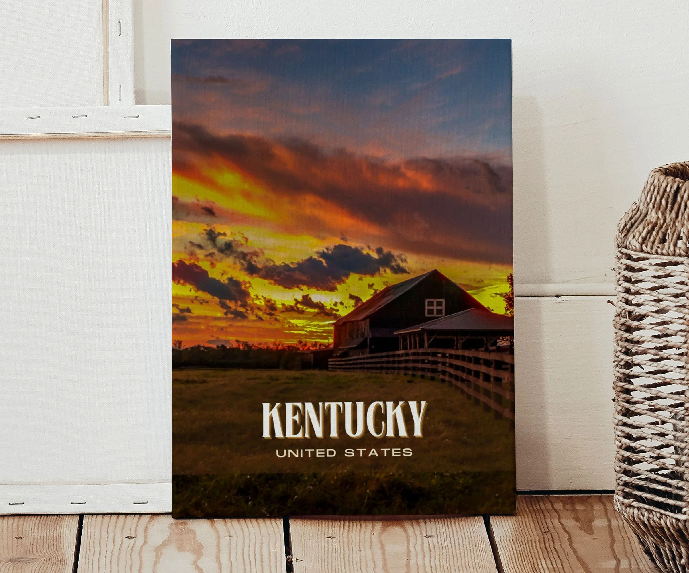 Kentucky Retro Wall Art, USA